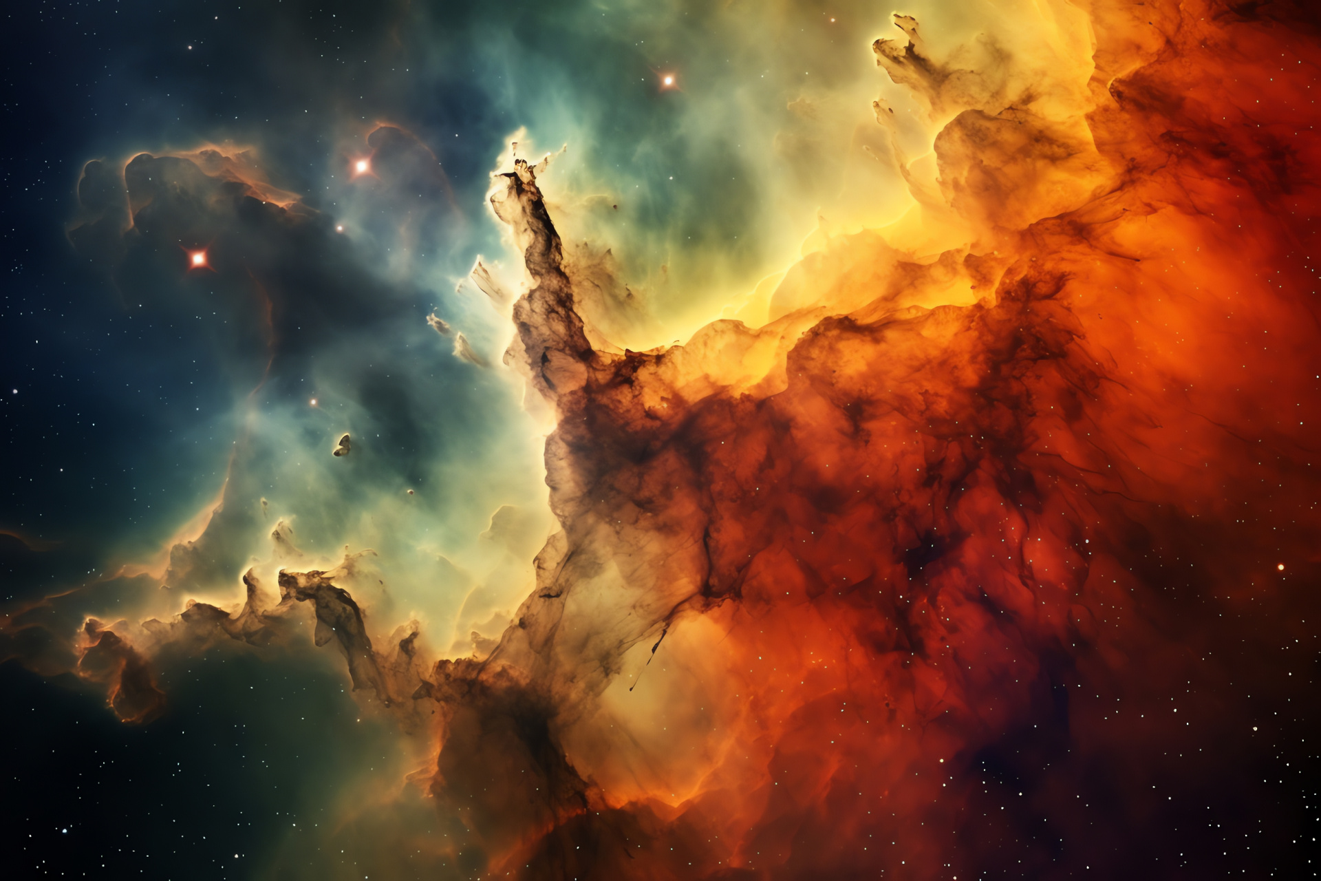 Celestial Eagle Nebula, High-resolution astrophotography, Colorful cosmic phenomenon, Stargazing wonder, Space exploration, HD Desktop Image