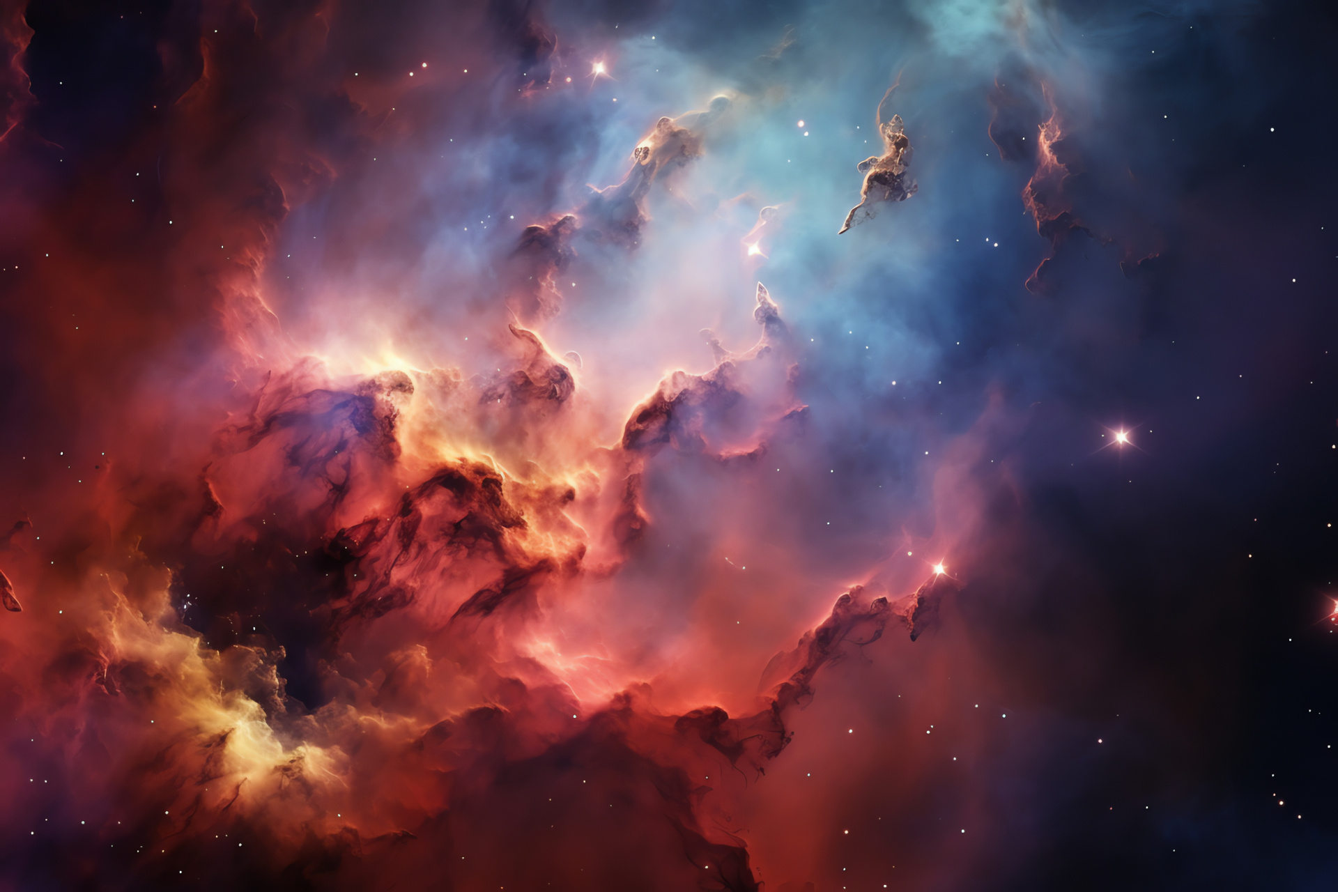 Sagittarius constellation, Lagoon Nebula spotlight, Cosmic nursery, Galactic mist, Celestial grandeur, HD Desktop Image