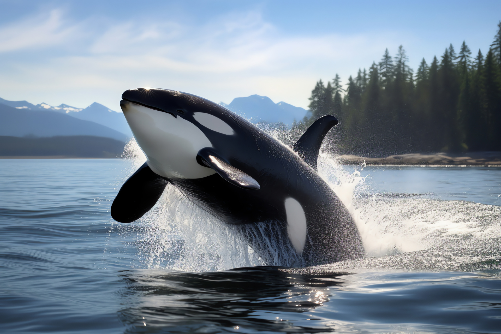 Killer Whale, Oceanic mammal, Apex predator, Aquatic majesty, Marine habitat, HD Desktop Wallpaper