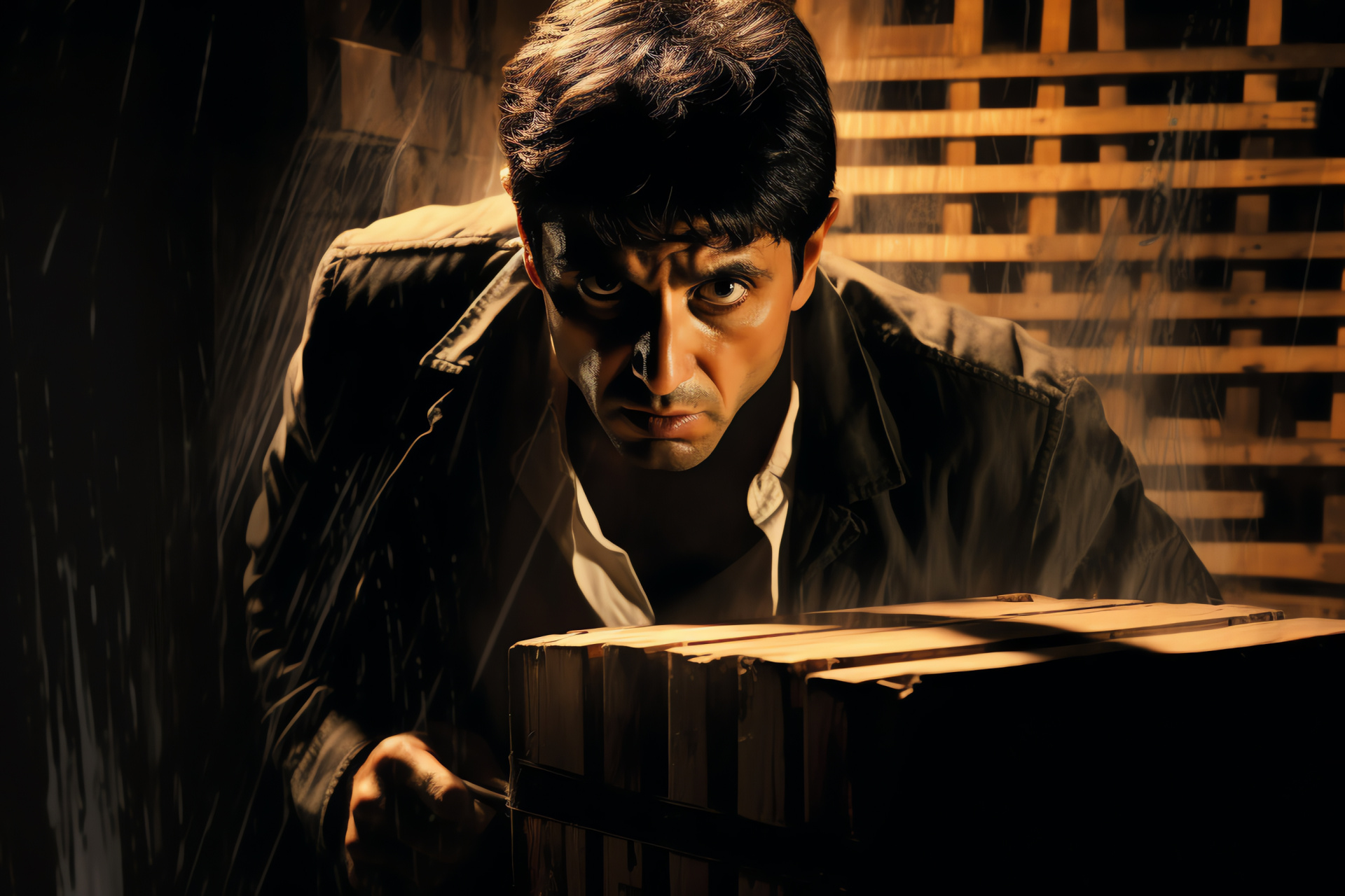 Scarface, Gangster classic, Mafia boss, Miami backdrop, Action thriller, HD Desktop Image