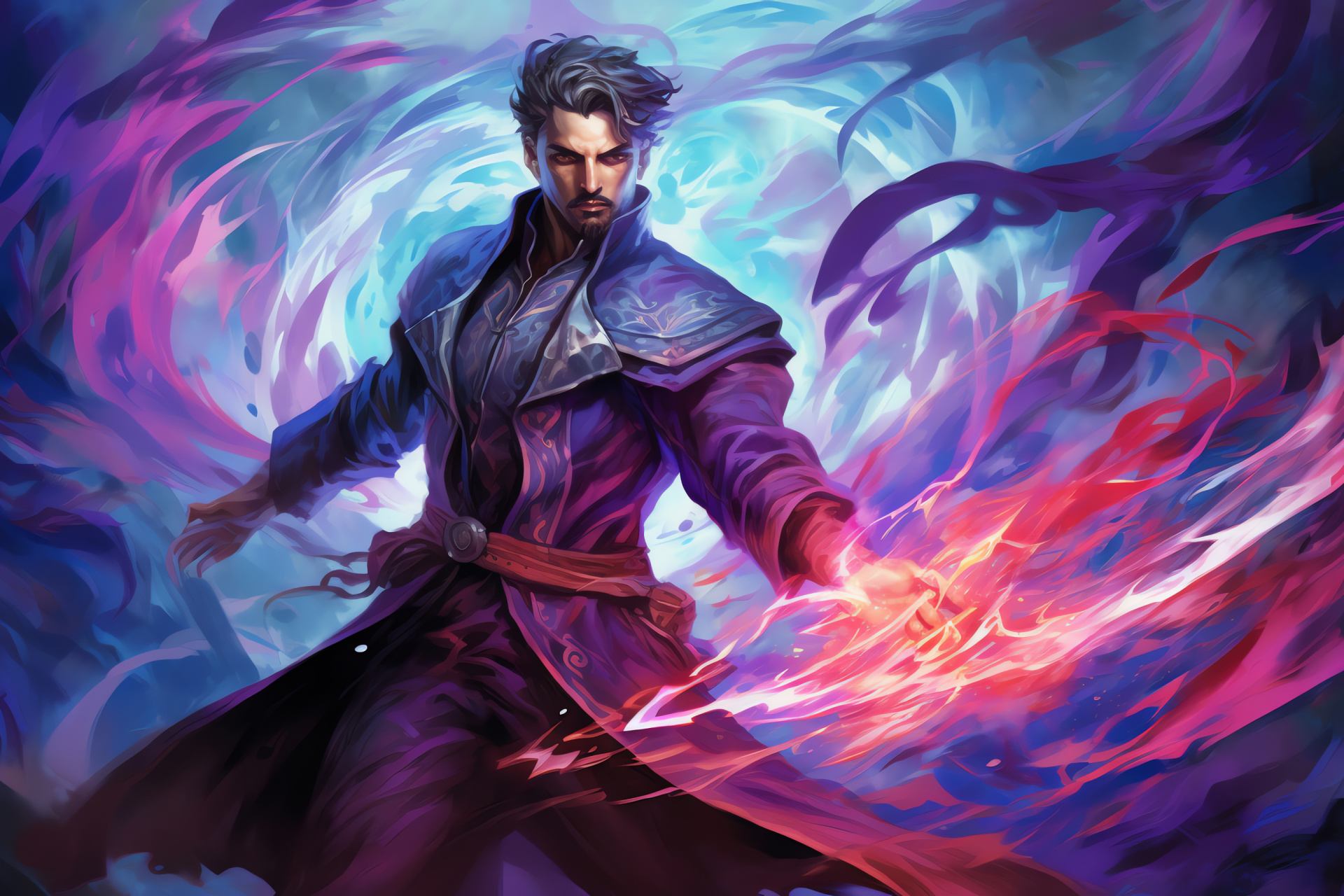 MTG character Sorin Markov, Vampiric appearance, Jet black hair, Red-eyed planeswalker, Magic The Gathering, HD Desktop Image