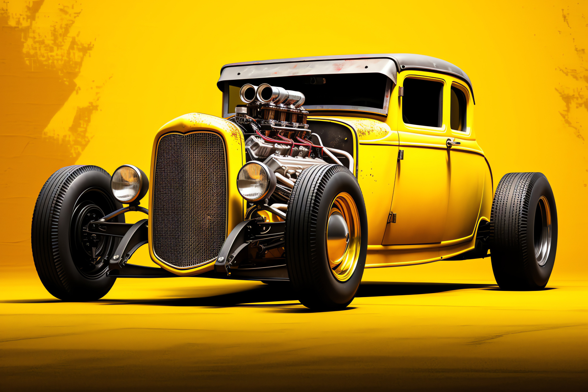 Rat Rod, Custom-build automobile, American car culture, Unique sunshine bodywork, Hot rod scene, HD Desktop Image