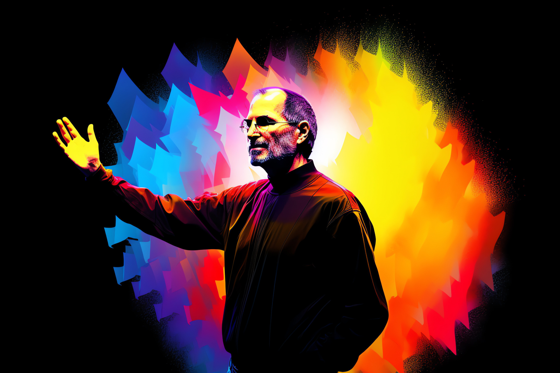 Steve Jobs, iconic entrepreneur, Apple Inc, Innovative technology, signature style, HD Desktop Image