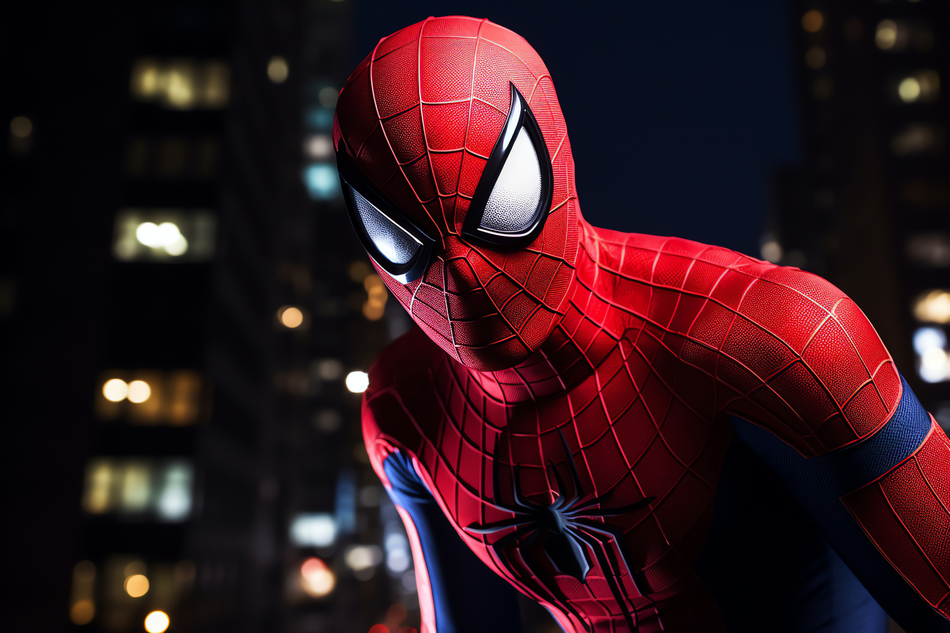 Peter Parker in action, Marvel's Spider-Man, Metropolis setting, Adventure hero, Iconic webslinger, HD Desktop Wallpaper