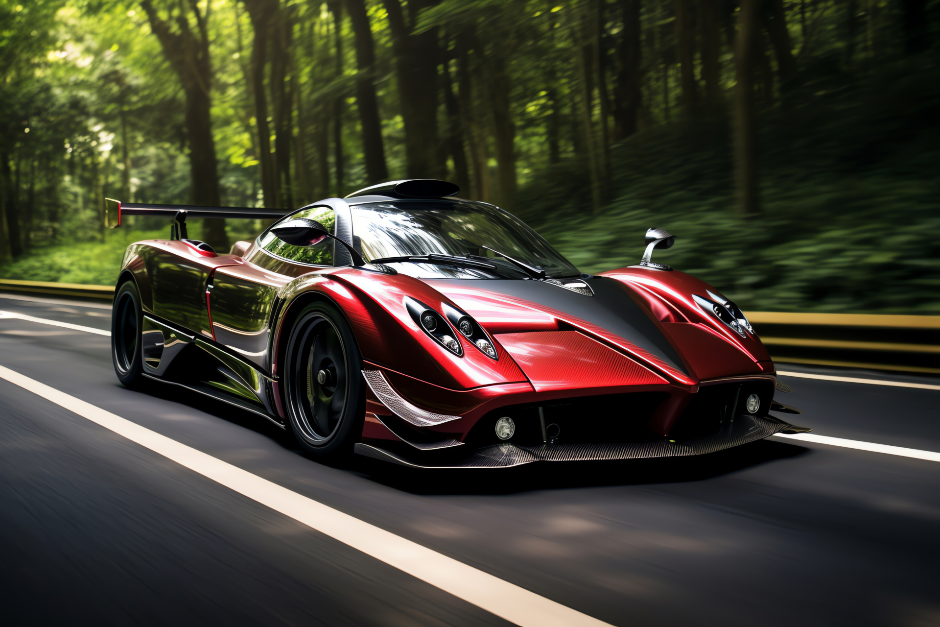 Pagani Zonda F, competitive circuit, action photography, precision control, velocity, HD Desktop Wallpaper