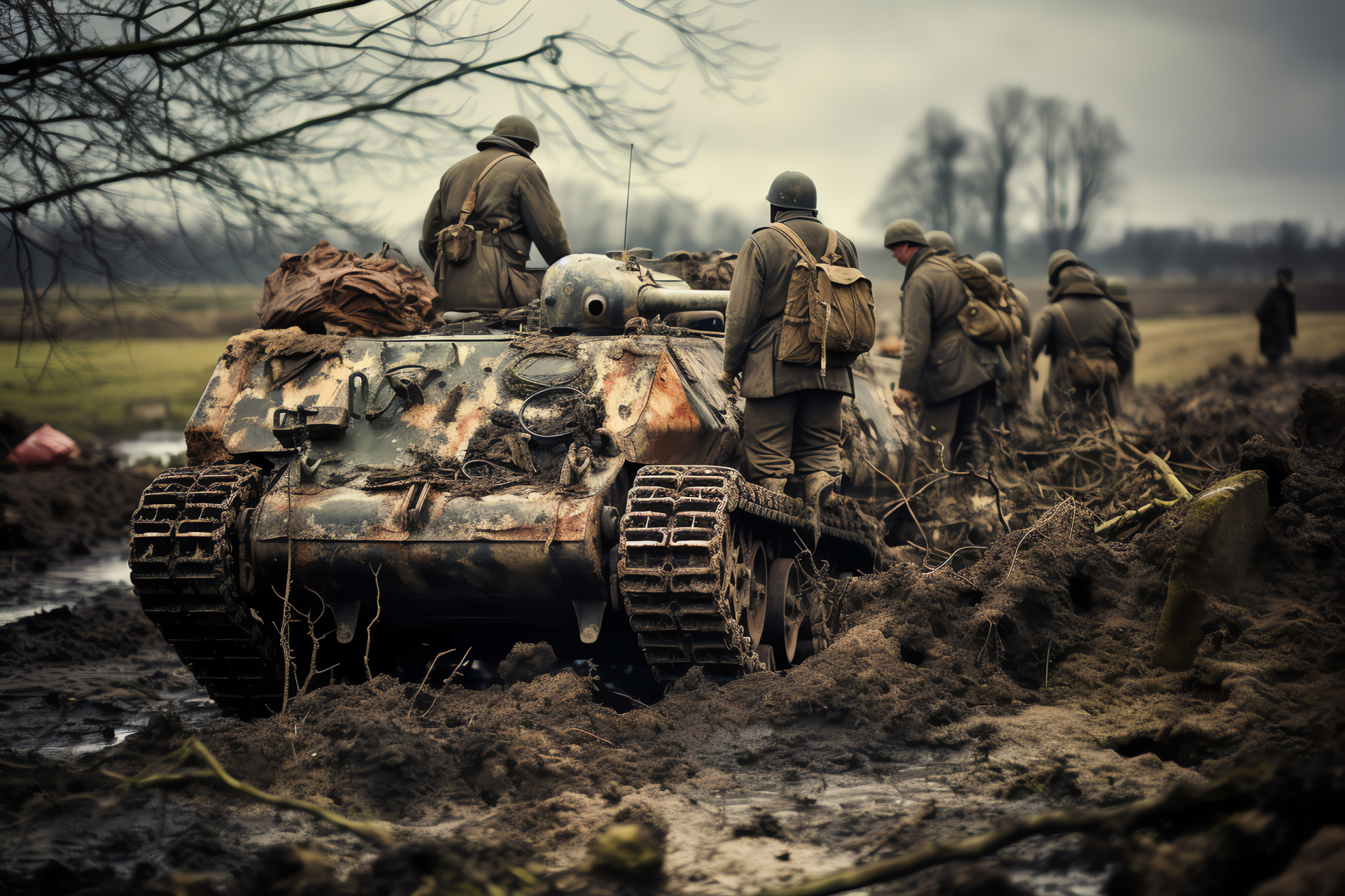 Normandy operation, Infantry armor, War vehicle, Combat engagement, Protective headgear, HD Desktop Image