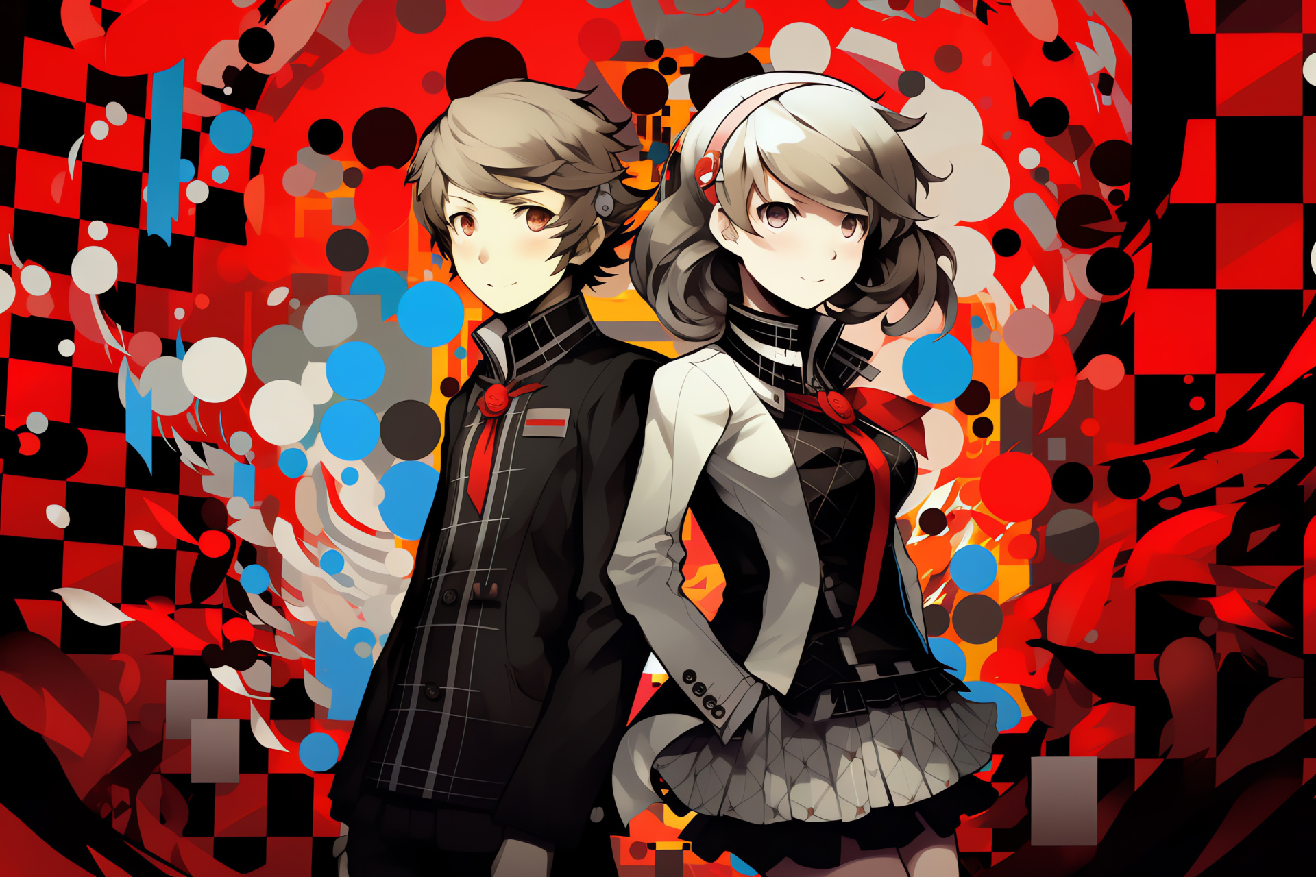 Persona Q heroes, Leader characters, School uniform, Shin Megami Tensei, Role-playing gamers, HD Desktop Image