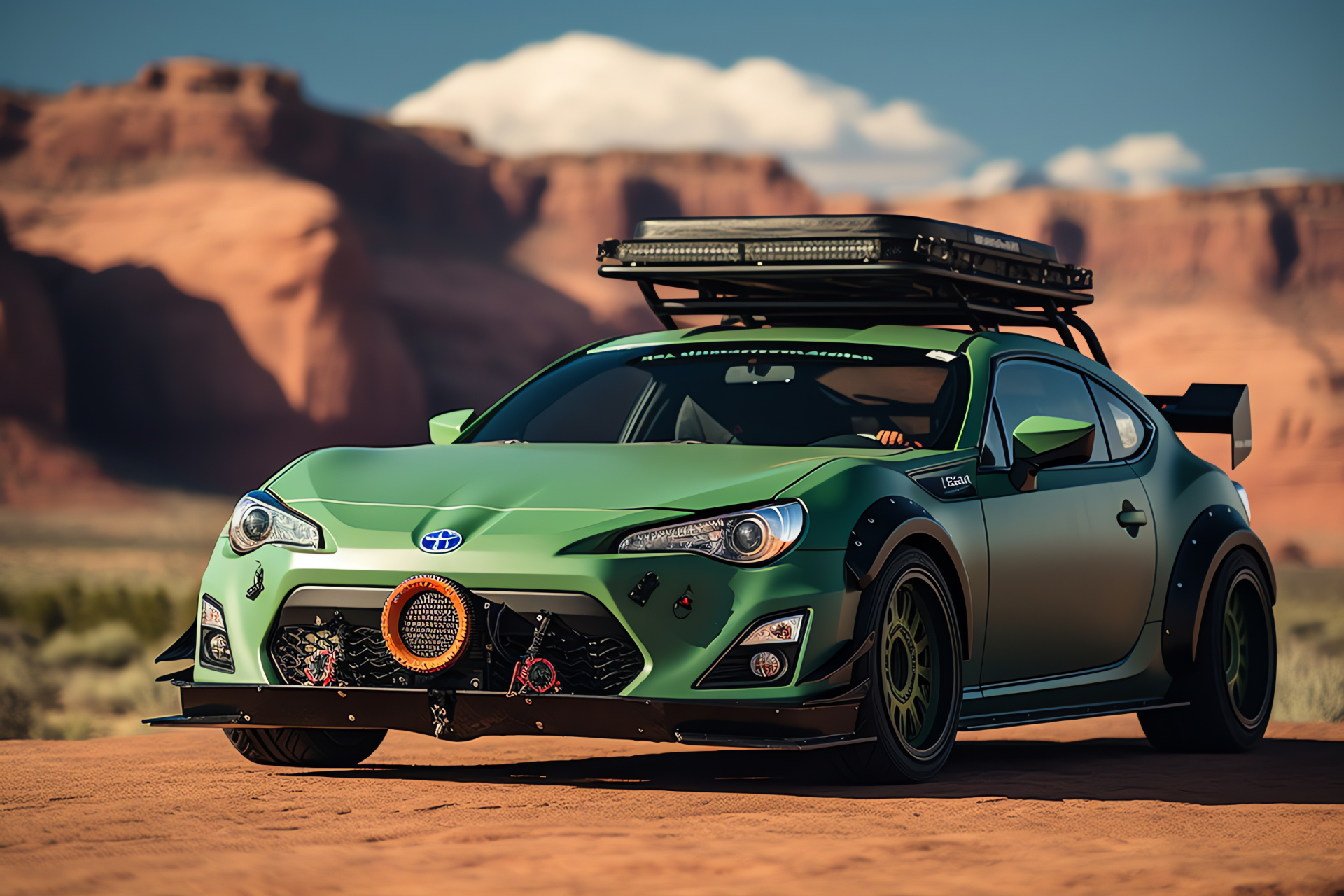 Scion FRS Rocket Bunny, automotive styling, Route 66 adventure, enhanced vehicle body, travel gear, HD Desktop Wallpaper
