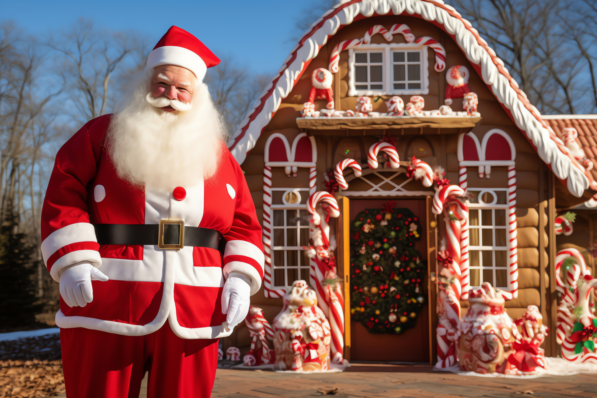 Santa Claus, American Christmas hub, Festive bakery, Symbolic confections, Holiday treat, HD Desktop Image