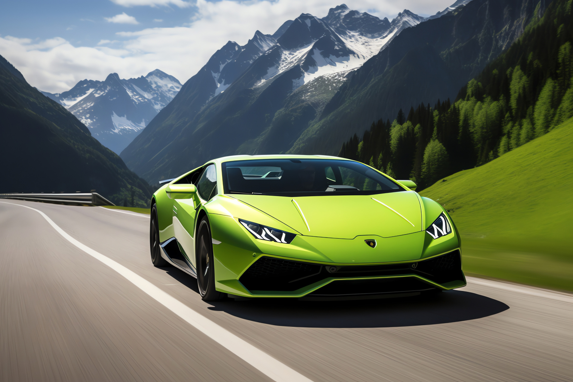 Lamborghini Huracn EVO, Performance driving, Switzerland Alps, Precision engineering, High adrenaline roads, HD Desktop Image