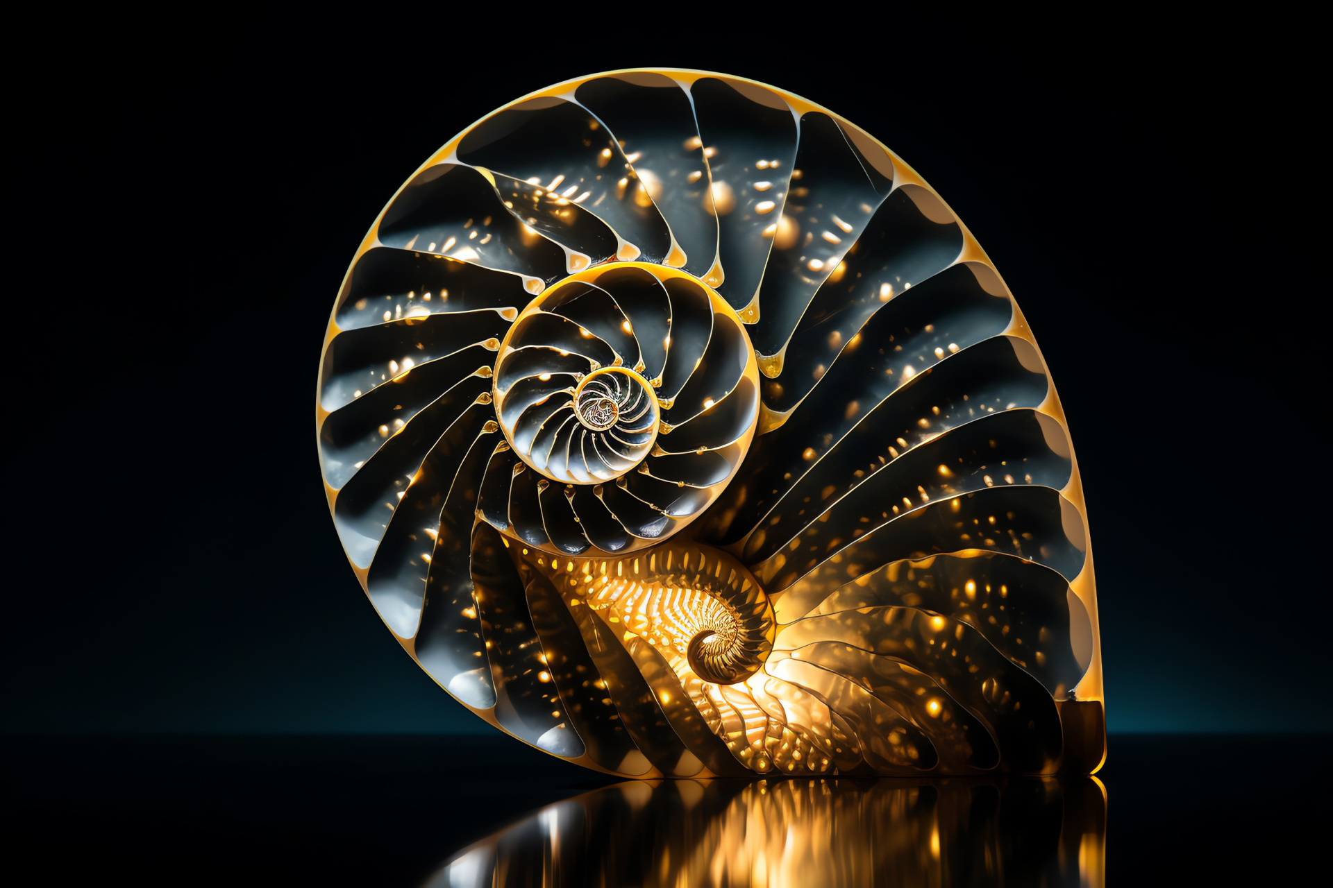 Nautilus creature, Cephalopod species, Oceanic mollusk, Marine life spiral, Deep ocean fauna, HD Desktop Wallpaper