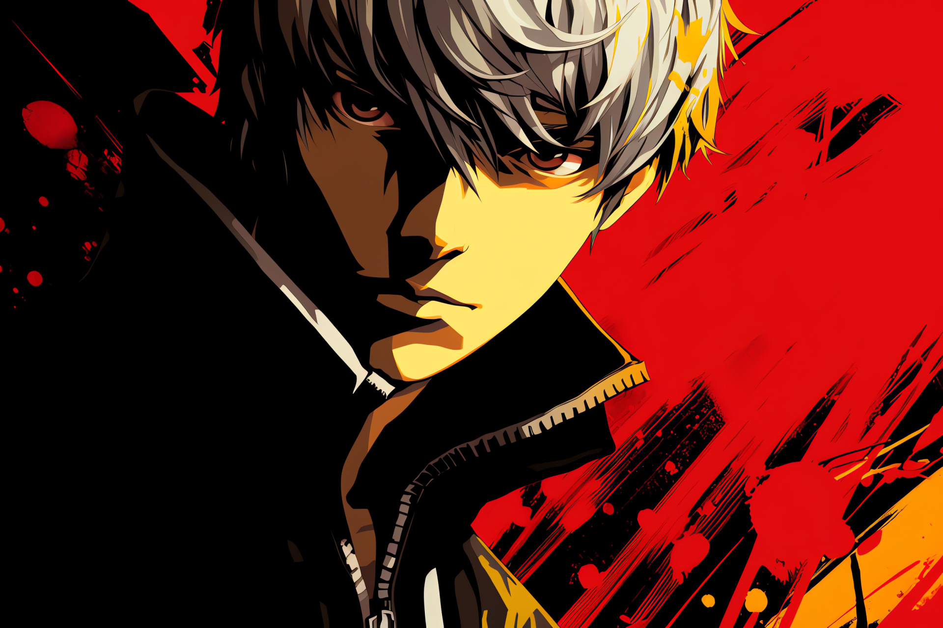 Persona 4 character, Inaba sleuth, Crimson gaze, Stature, Composure, HD Desktop Wallpaper