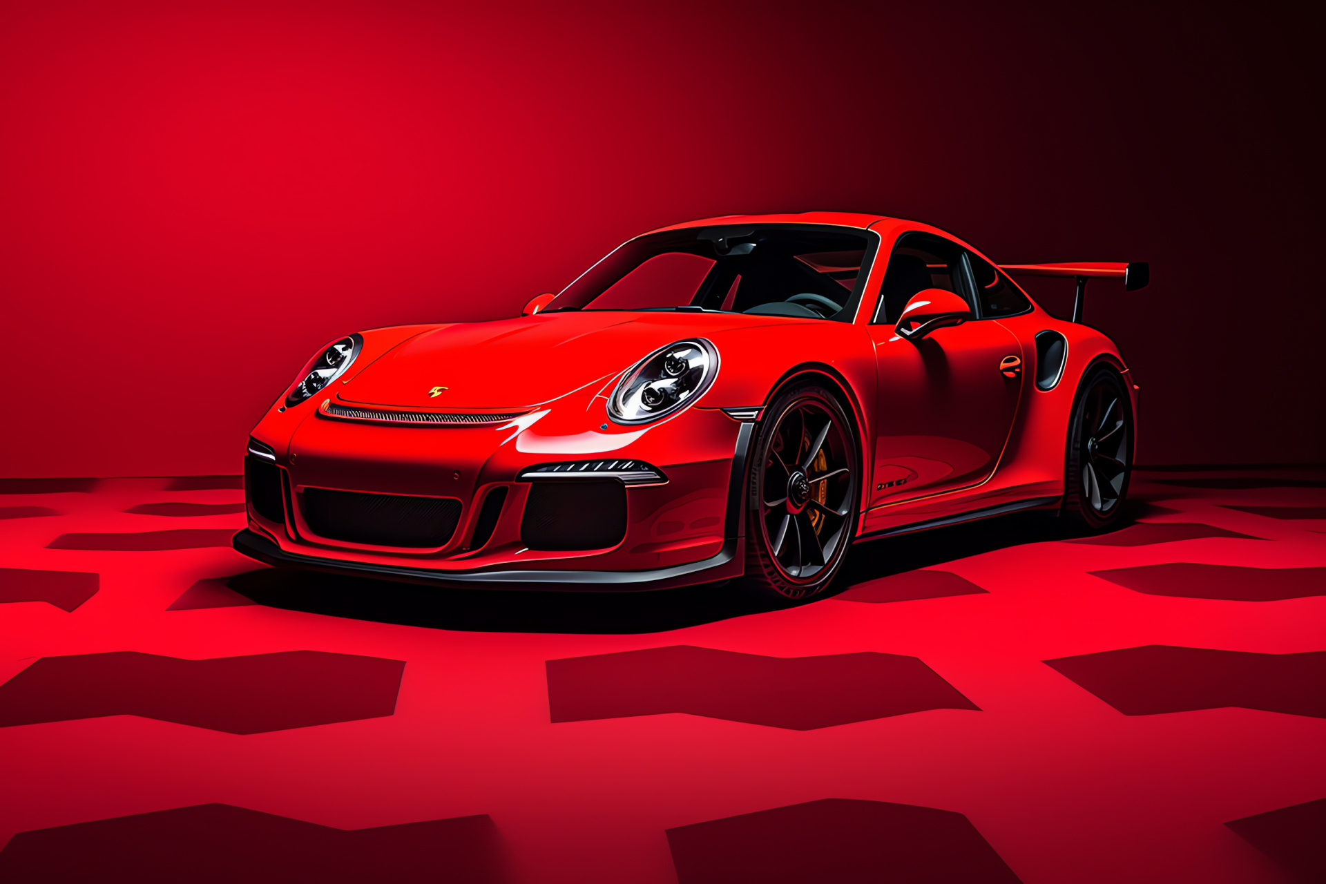 Track-focused Porsche GT3 RS 4.0 Cup, competitive angling, striking visuals, pure color backdrop, exclusive series, HD Desktop Image