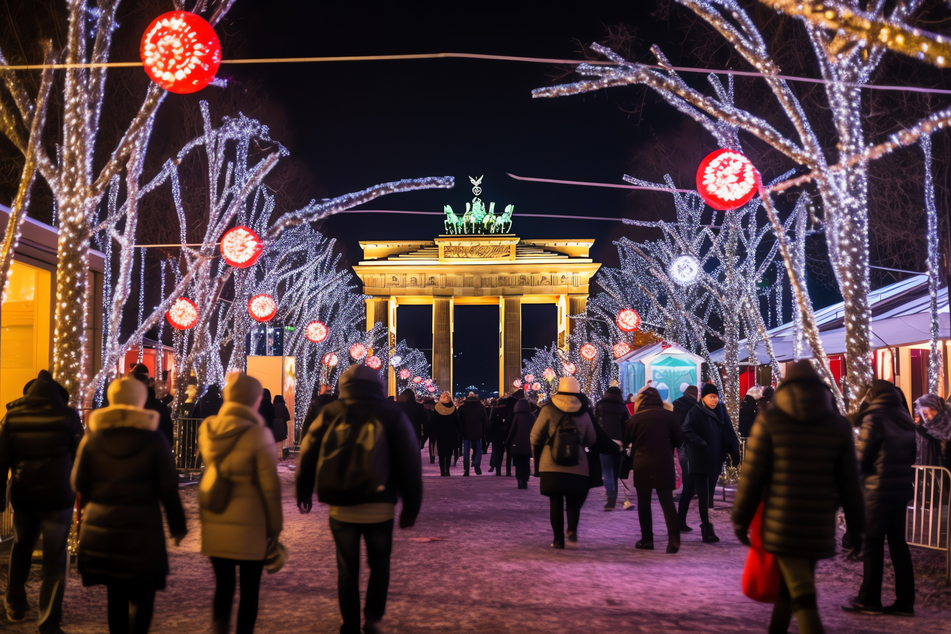 Capital festive scene, German landmark, Monumental holiday, Communal festivity, Cultural heritage, HD Desktop Image