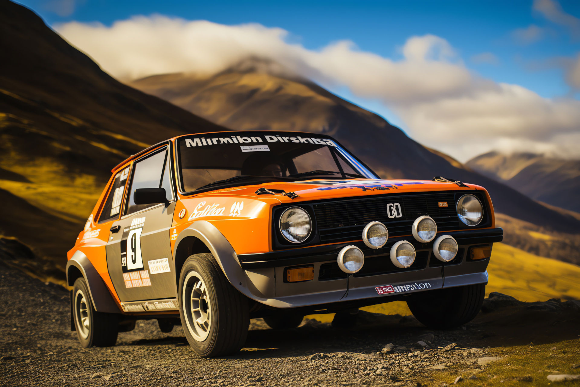 Rally Car, Welsh stages, Rally color scheme, Rugged ascent, Suspension detail, HD Desktop Wallpaper