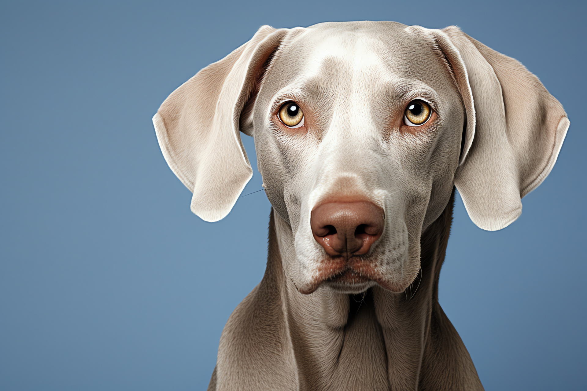 Weimaraner dog breed, Long face structure, Canine beauty, Purebred pedigree, Studio photo, HD Desktop Wallpaper