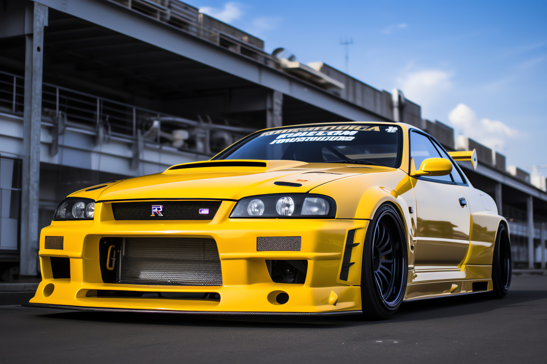 Nissan Skyline GTR R33, Tsukuba Circuit appearance, Forced induction expertise, Enhanced auto body, Racing spoiler, HD Desktop Wallpaper