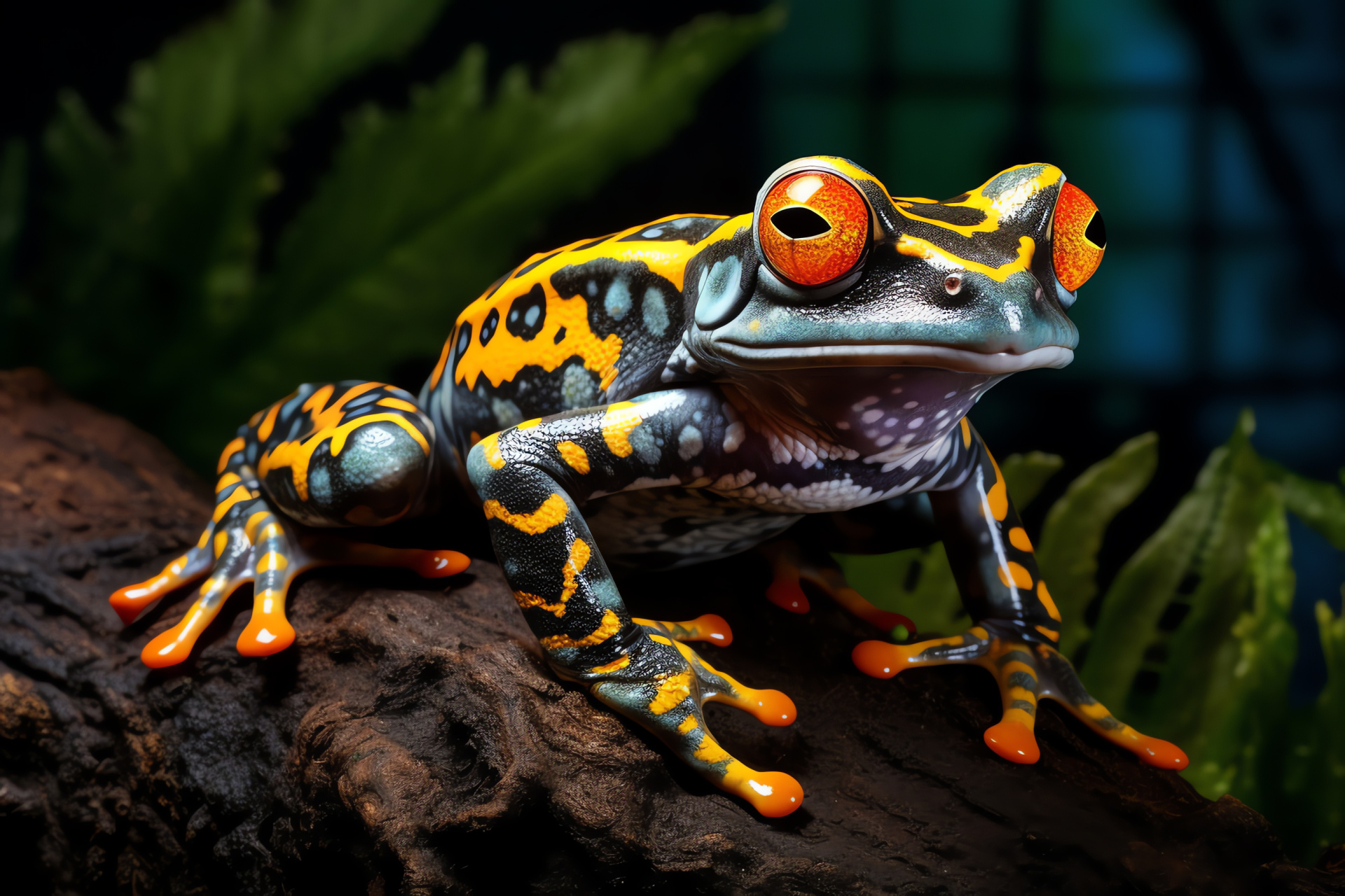 Exotic Tree Frog, Rainforest animal, Unique frog species, Tree dwelling frog, Colorful amphibian camouflage, HD Desktop Image