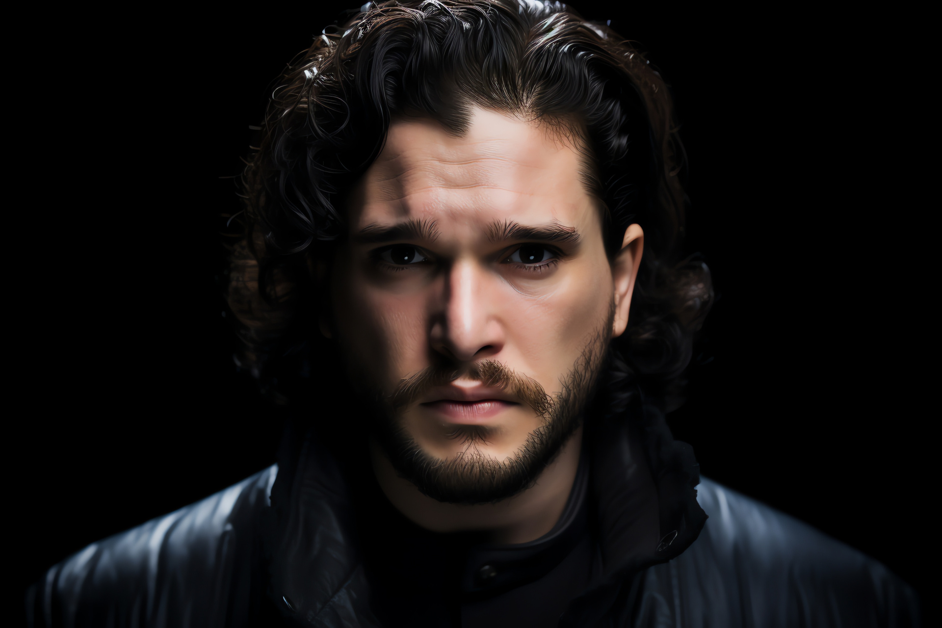 Kit Harington as Jon Snow, Game of Thrones drama, Northern hero, Stark family saga, direwolf emblem, HD Desktop Wallpaper