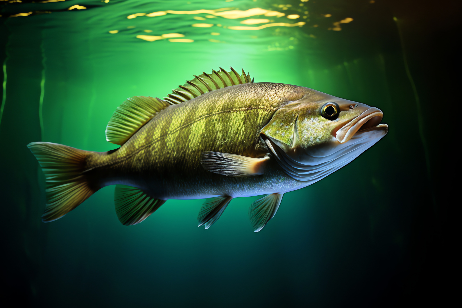 Freshwater fish, Angler's trophy, Riverine species, Underwater views, Aquatic hunting, HD Desktop Image