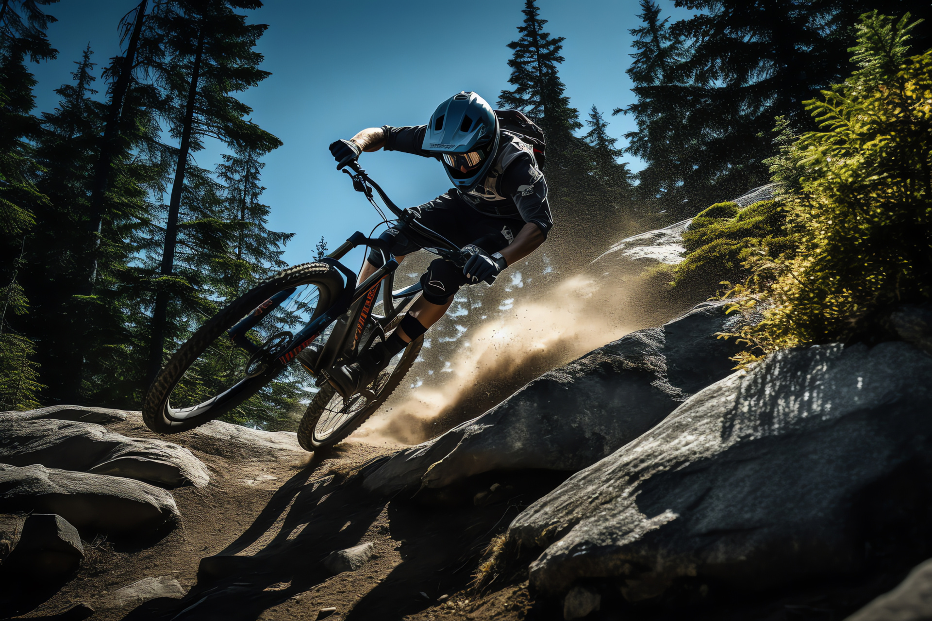 Whistler Mountain Biking, Gravity-fed thrills, Downhill trail adventures, Extreme sports, Forest surroundings, HD Desktop Wallpaper