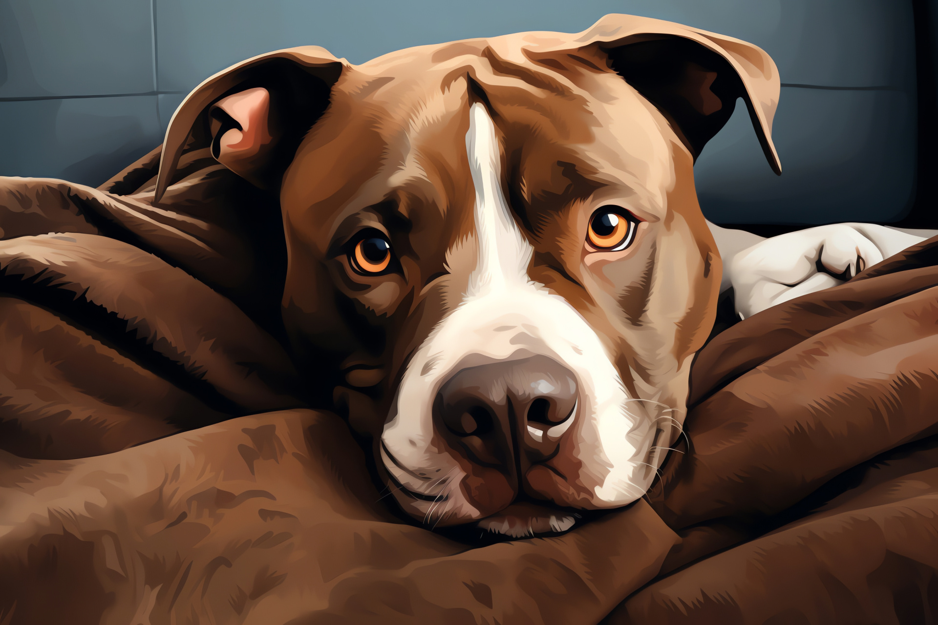 Pitbull Terrier, Muscular breed, Domesticated pet, Loyal canine, Friendly disposition, HD Desktop Image