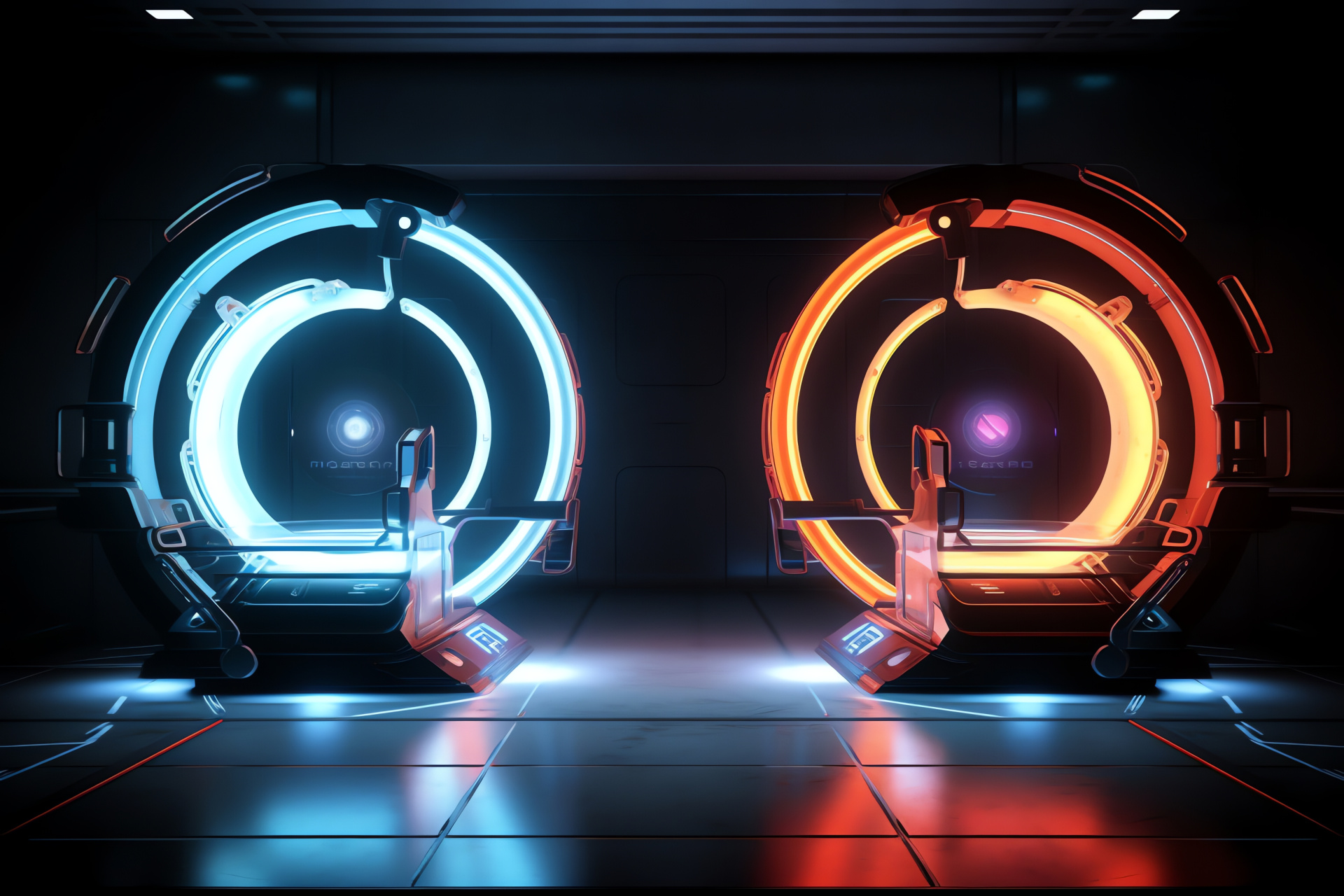 Portal theme, Research facility rivalry, Test area, Luminous ambiance, Dimensional rifts, HD Desktop Wallpaper