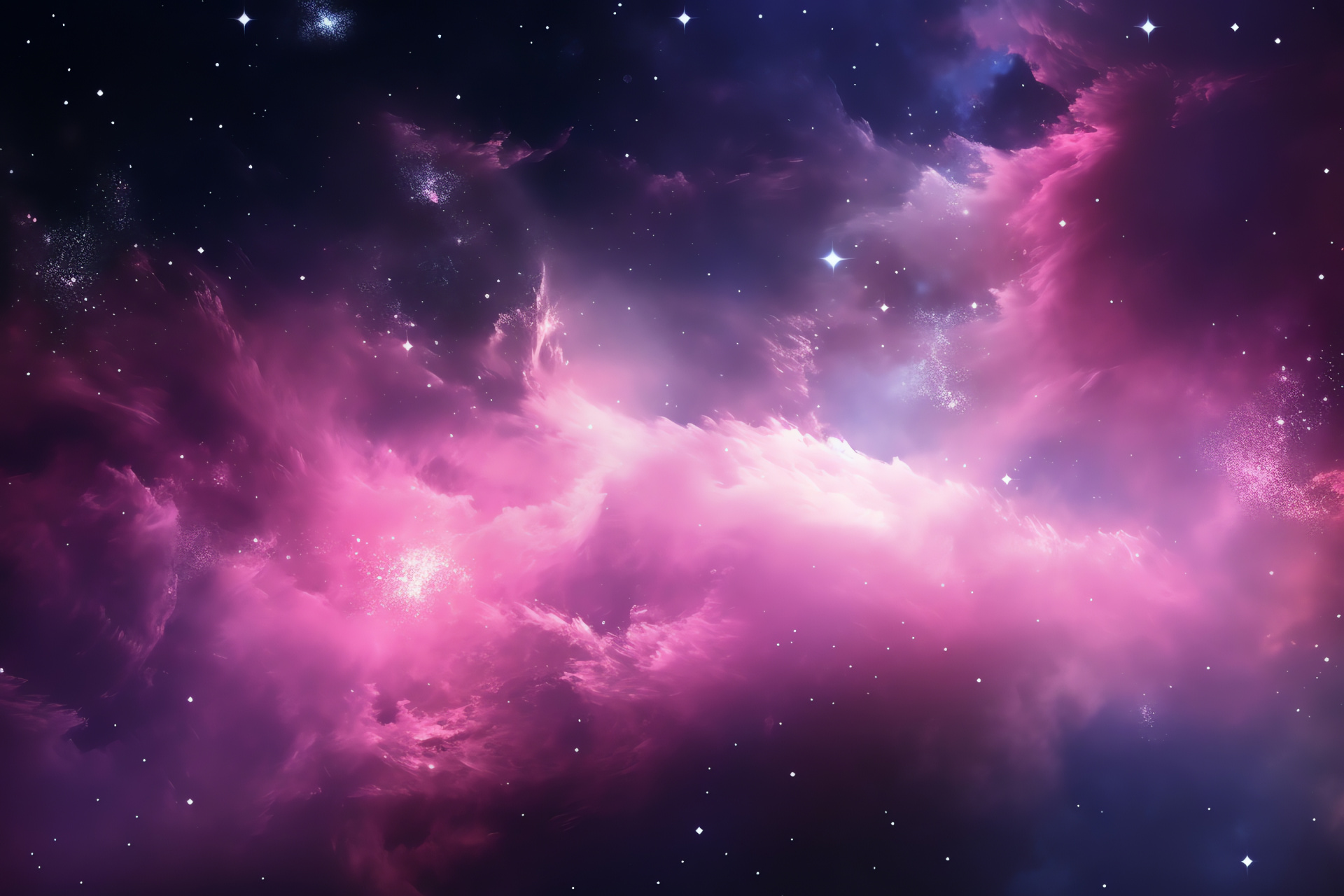 Enthralling Pink Galaxy, Starry Expanse, Cosmic Majesty, Celestial Domain, Galactic Landscape, HD Desktop Wallpaper