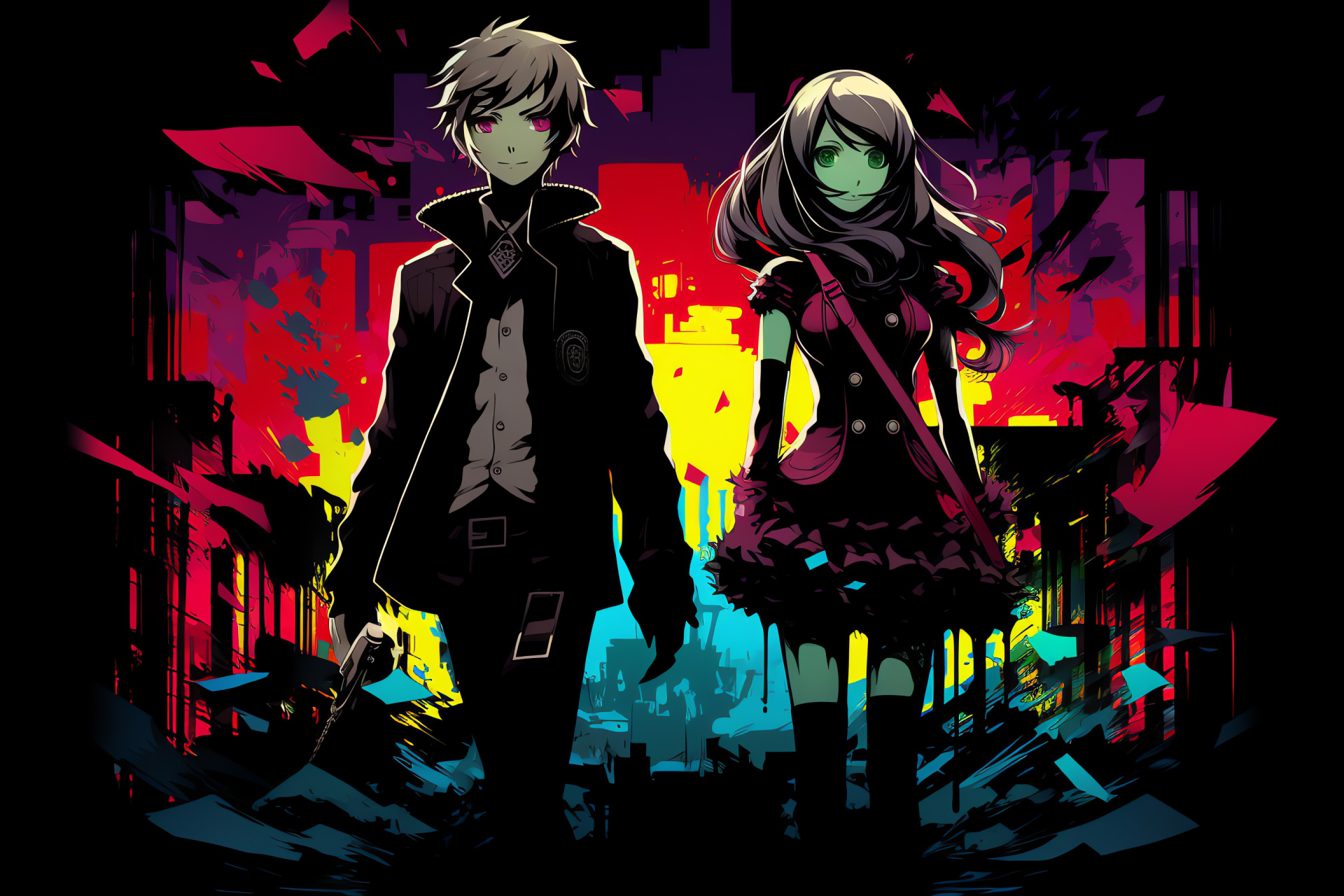Persona Q, Persona assembly, Yukiko Amagi, Naoto Shirogane, Lead figures, HD Desktop Wallpaper