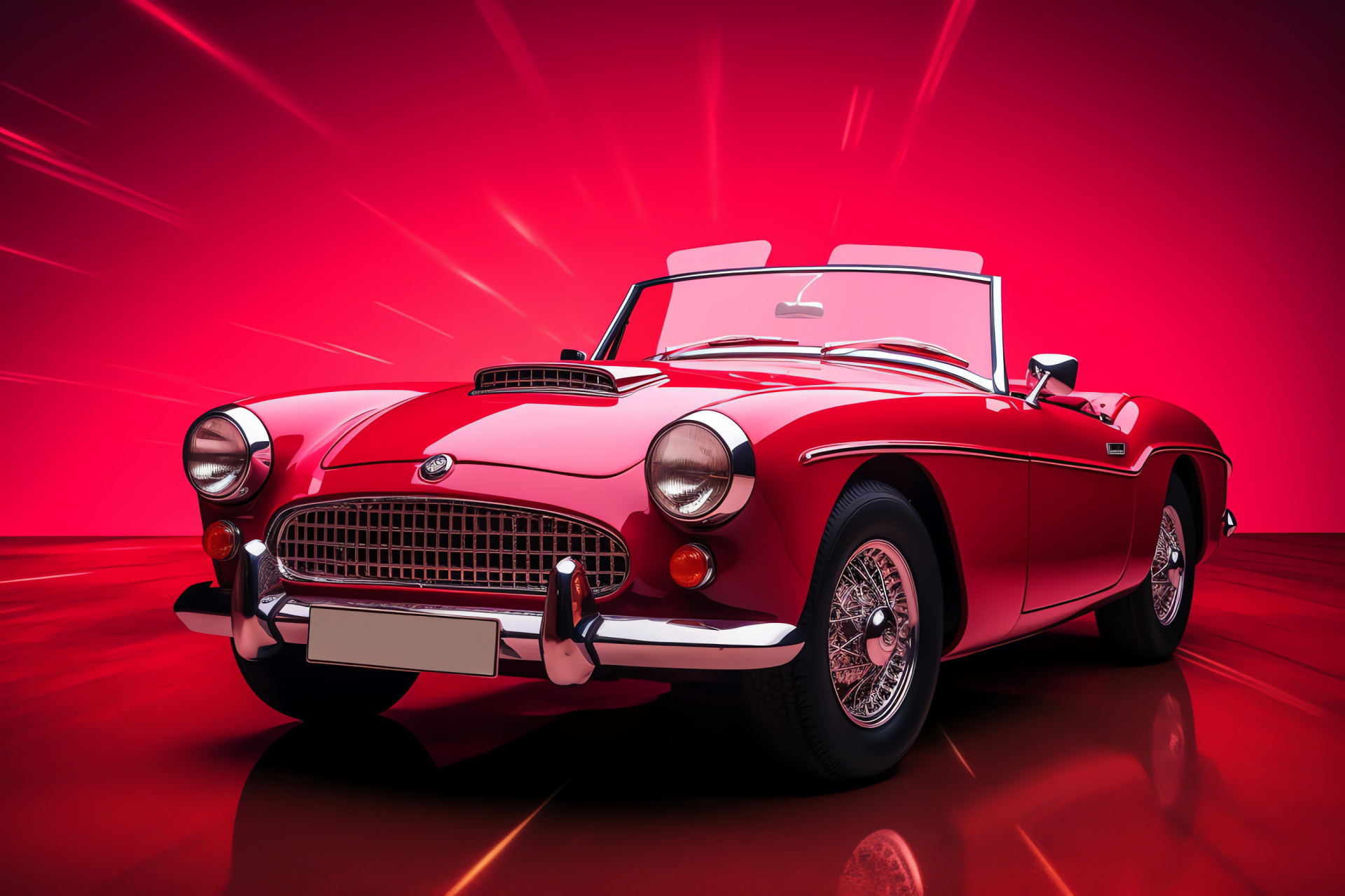 Vintage convertible car, Retro automobile, Red automotive style, Sense of freedom, Automotive adventure, HD Desktop Image