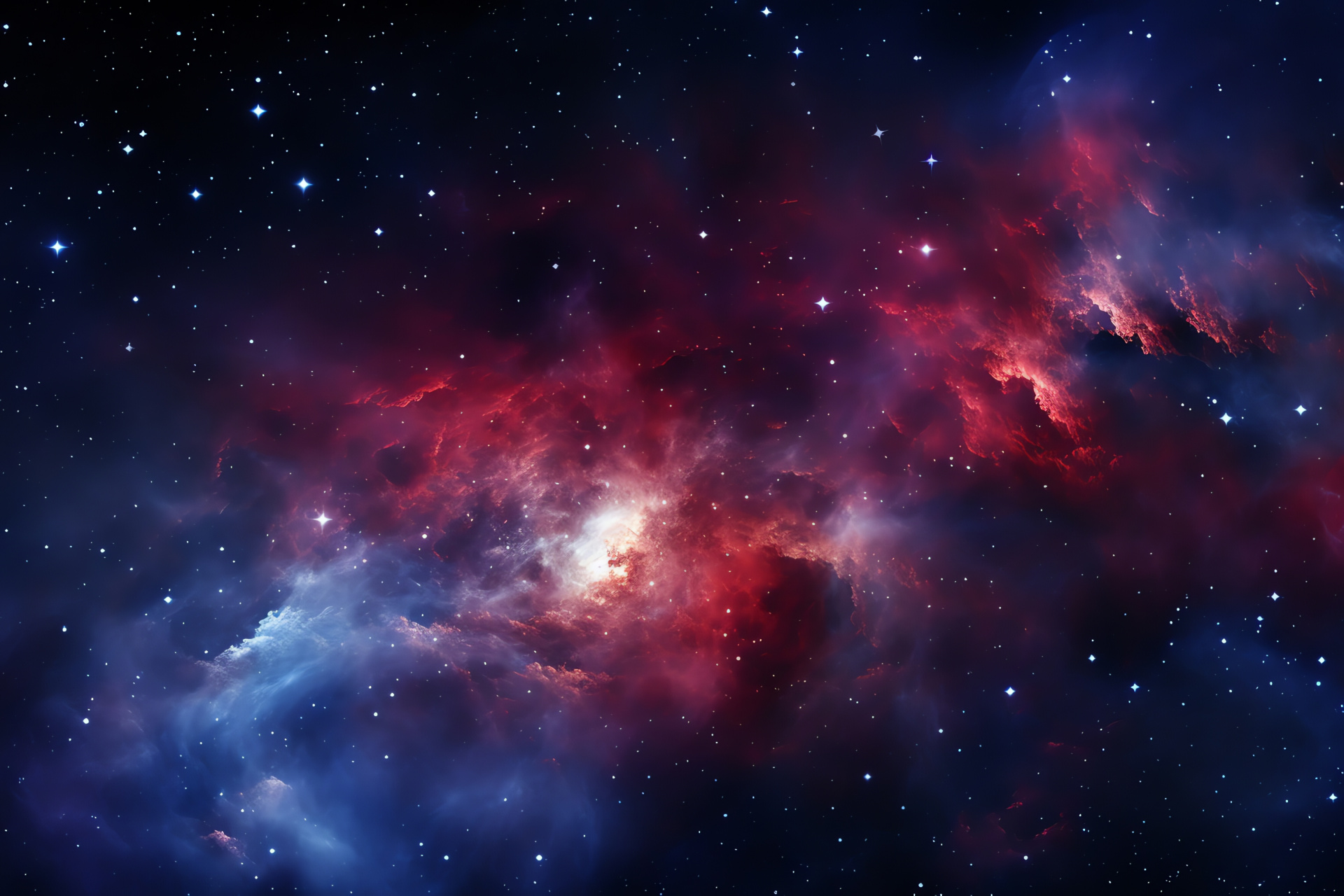 Galactic whirl, Space expanse beauty, Red cosmic swirl, Interstellar cloud, Universe mystery, HD Desktop Wallpaper