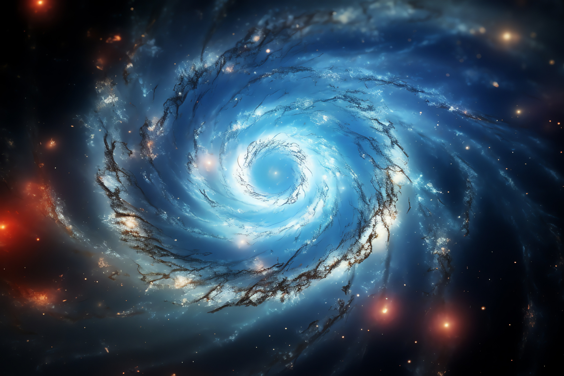 Galactic whirl, Cosmic grandeur, Star-filled maelstrom, Luminous congregation, Celestial structure, HD Desktop Wallpaper