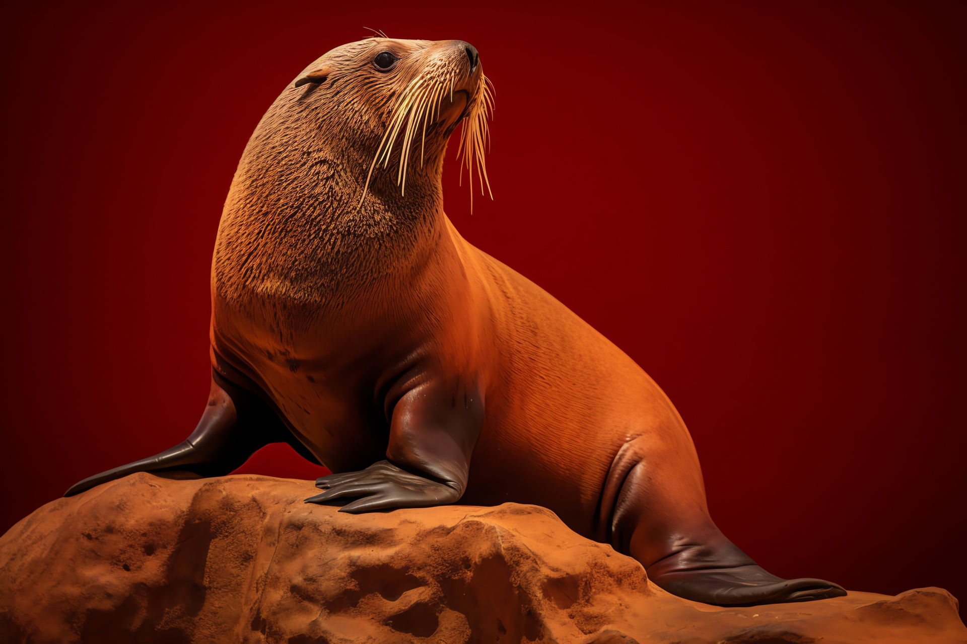 Graceful sea lion, marine creature, pinniped, oceanic wildlife, nature photography, HD Desktop Wallpaper