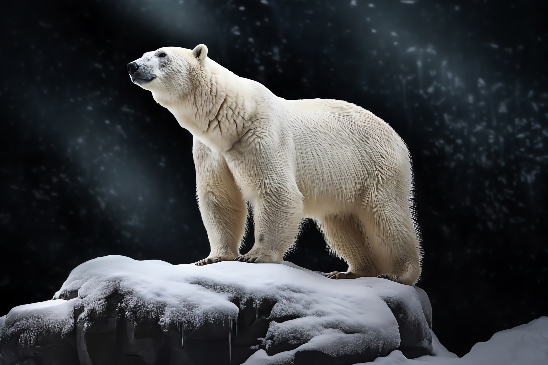 Polar region fauna, Ursus maritimus, Majestic predator, Arctic camouflage, Iceberg habitat, HD Desktop Image