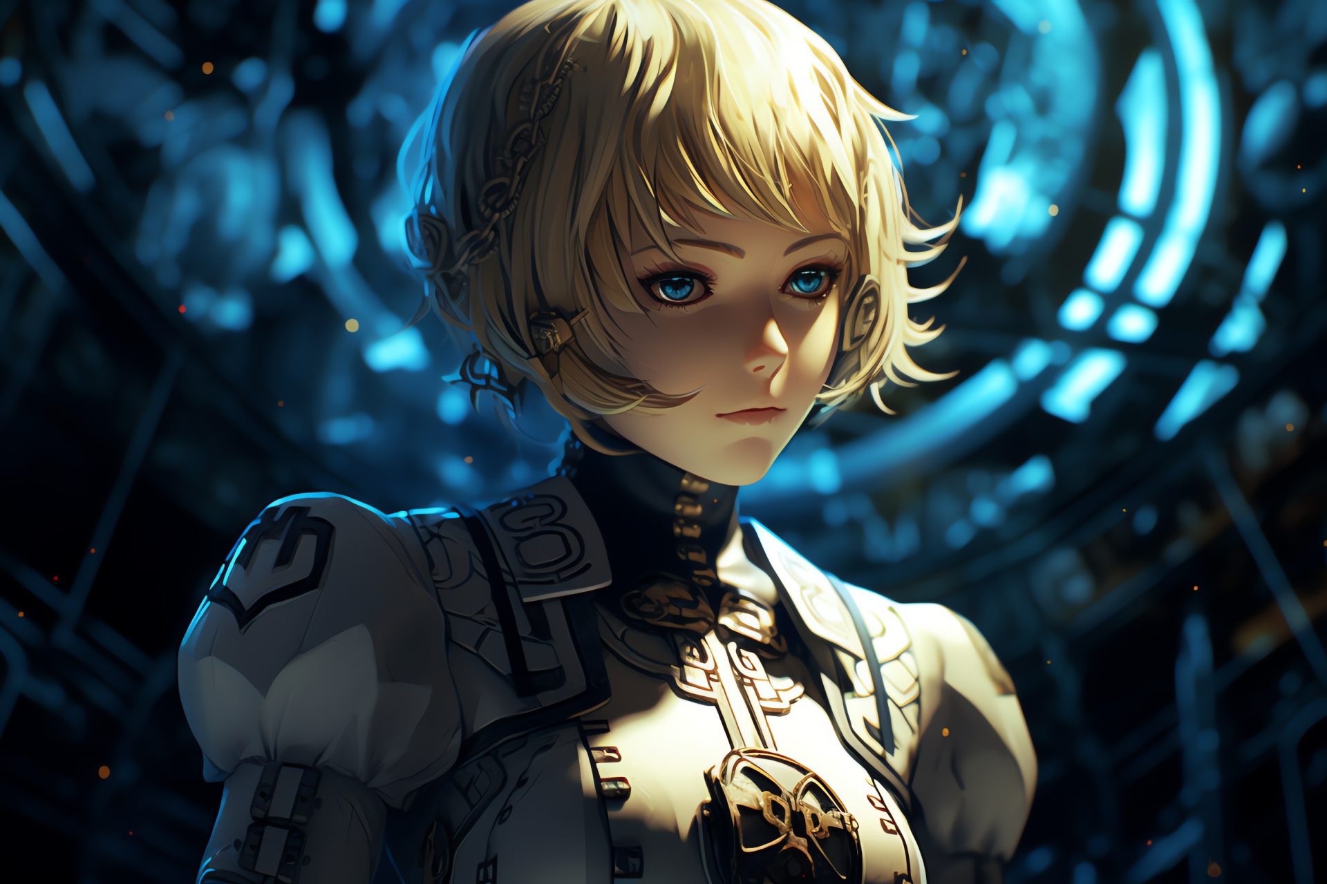 Persona 3 Aigis, Labyrinth exploration, Arcane symbols depiction, RPG gameplay element, HD Desktop Image