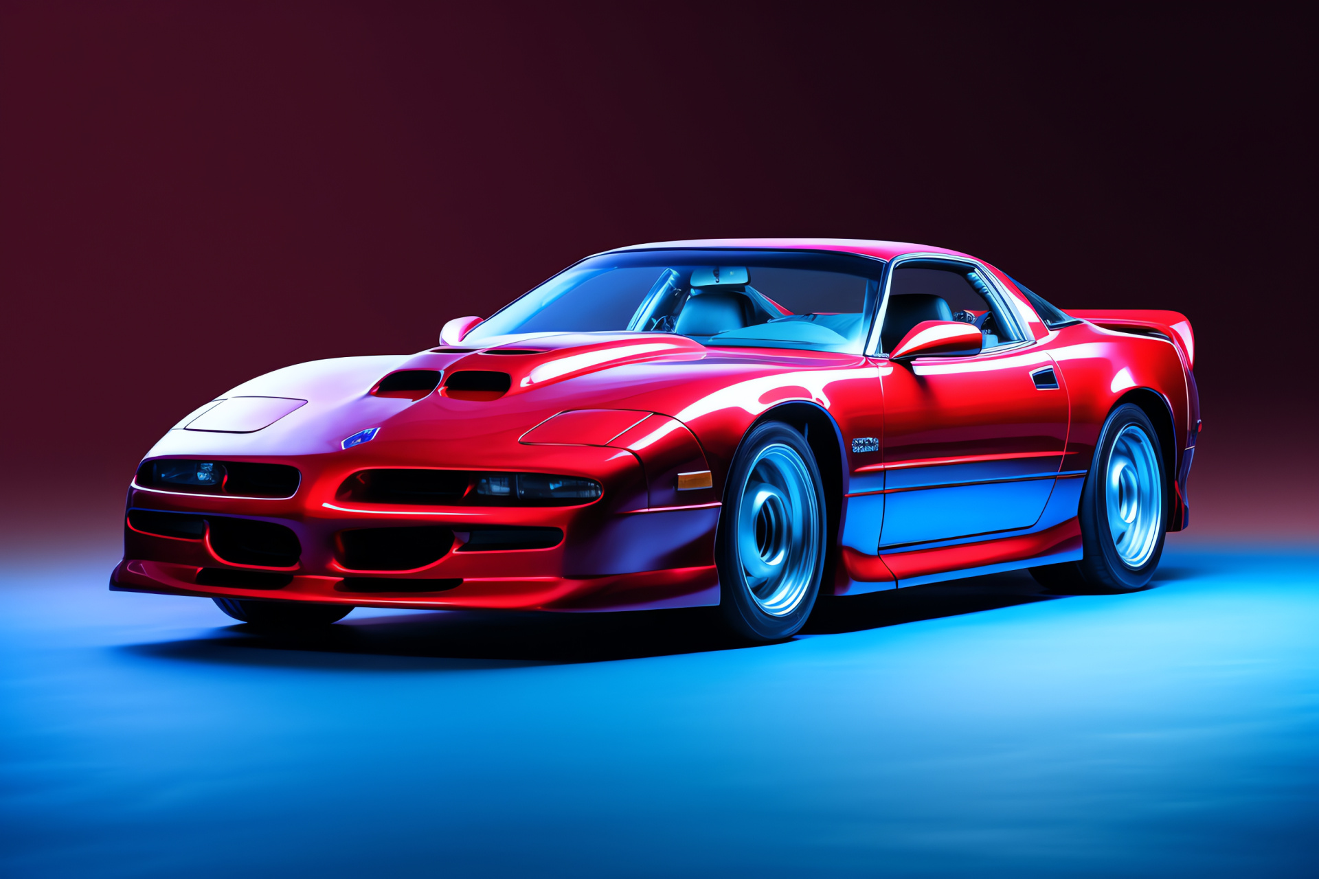 Ws6 Trans Am 1999, iconic paint, automotive passion, sports car enthusiasm, electric hue, HD Desktop Image