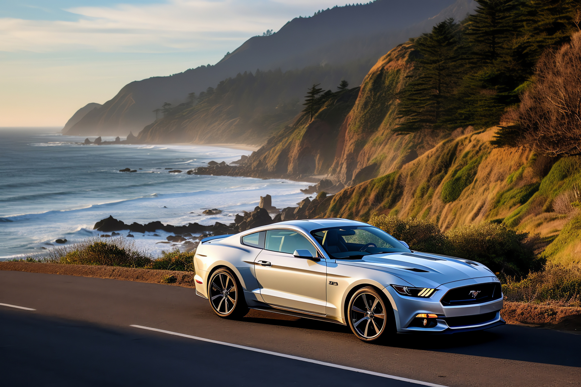 Ford Mustang GT350, Highway Performance, Robust Engine, Elegant Aerodynamics, Speed Profile, HD Desktop Image