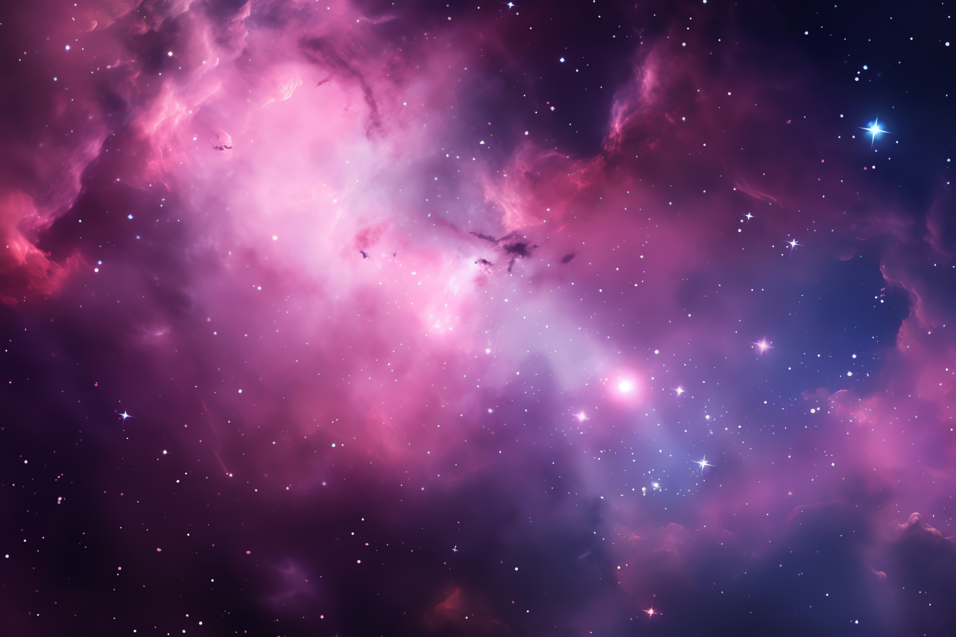 Galactic phenomenon, Pink Nebula majesty, Star fields, Celestial bodies, Space observation, HD Desktop Wallpaper