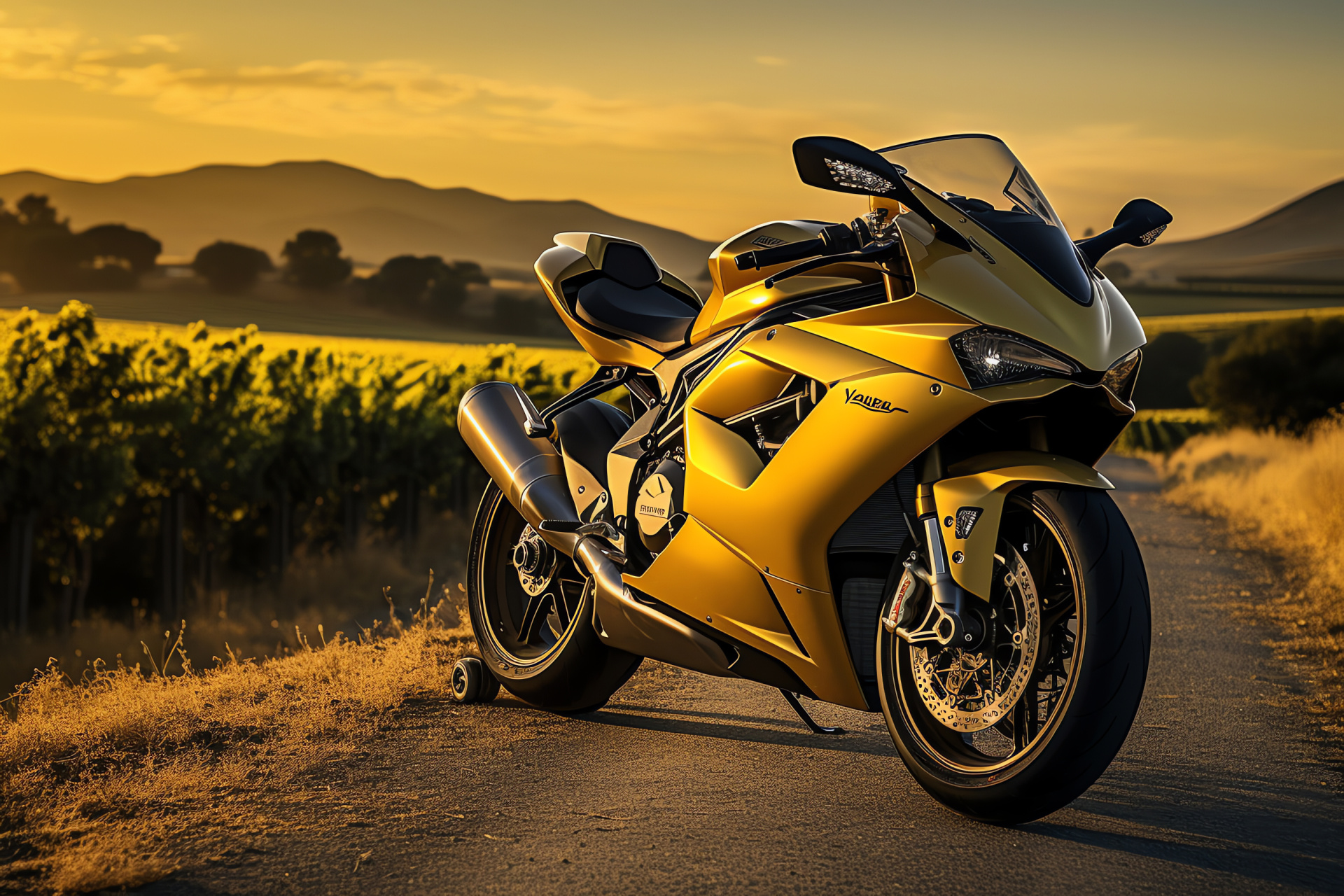 Italian racing bike, Tuscan asphalt, Aerodynamic two-wheeler, High-capacity motorcycle engine, European scenic rides, HD Desktop Image