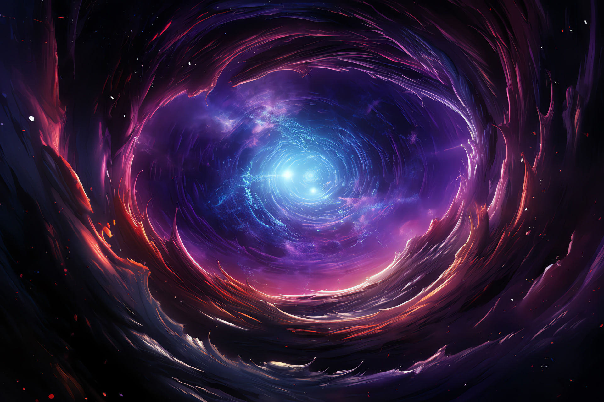 Universal gateway, Celestial divide, Space-time distortion, Astral phenomenon, Cosmic frontier, HD Desktop Wallpaper
