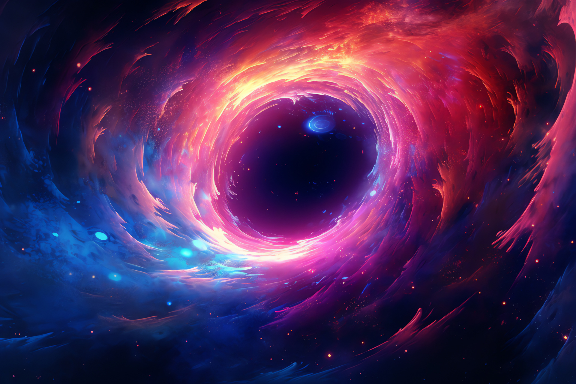 Stellar Nexus, Spectacle of cosmos, Swirling wormhole theory, Galactic phenomenon, Universe secrets, HD Desktop Image