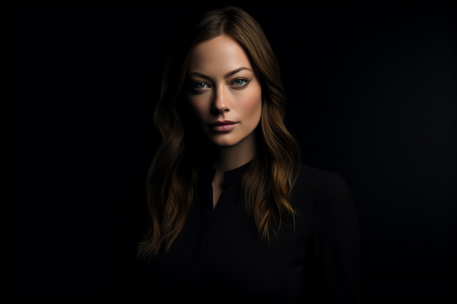 Olivia Wilde, intense eyesight, actress persona, cryptic atmosphere, antiquated object, HD Desktop Wallpaper