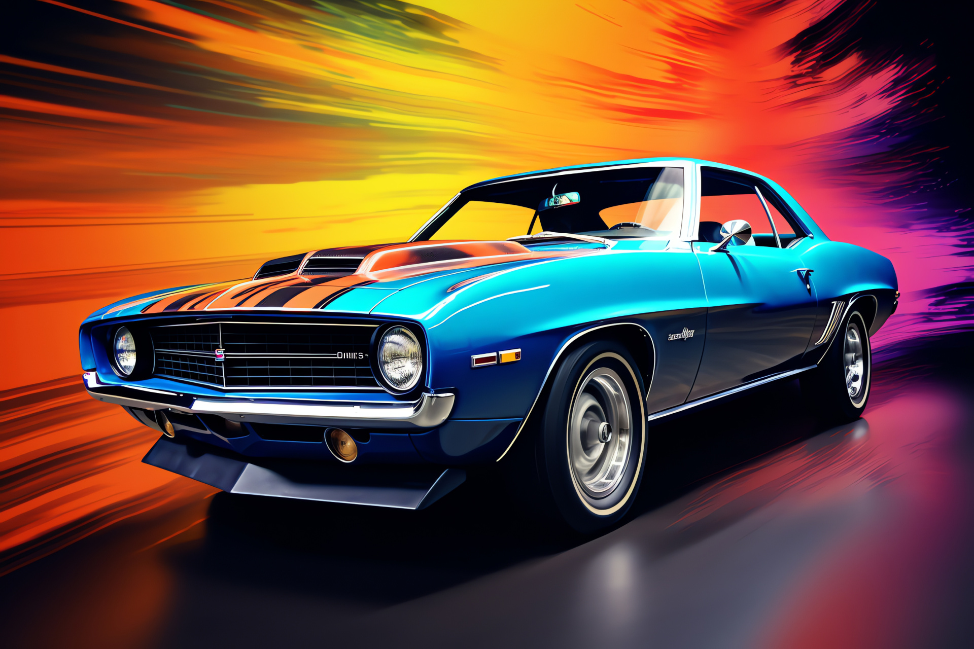 Legacy auto profile, Tri-colored canvas, Dynamic car journey, Racing heritage, Thrill of driving, HD Desktop Wallpaper