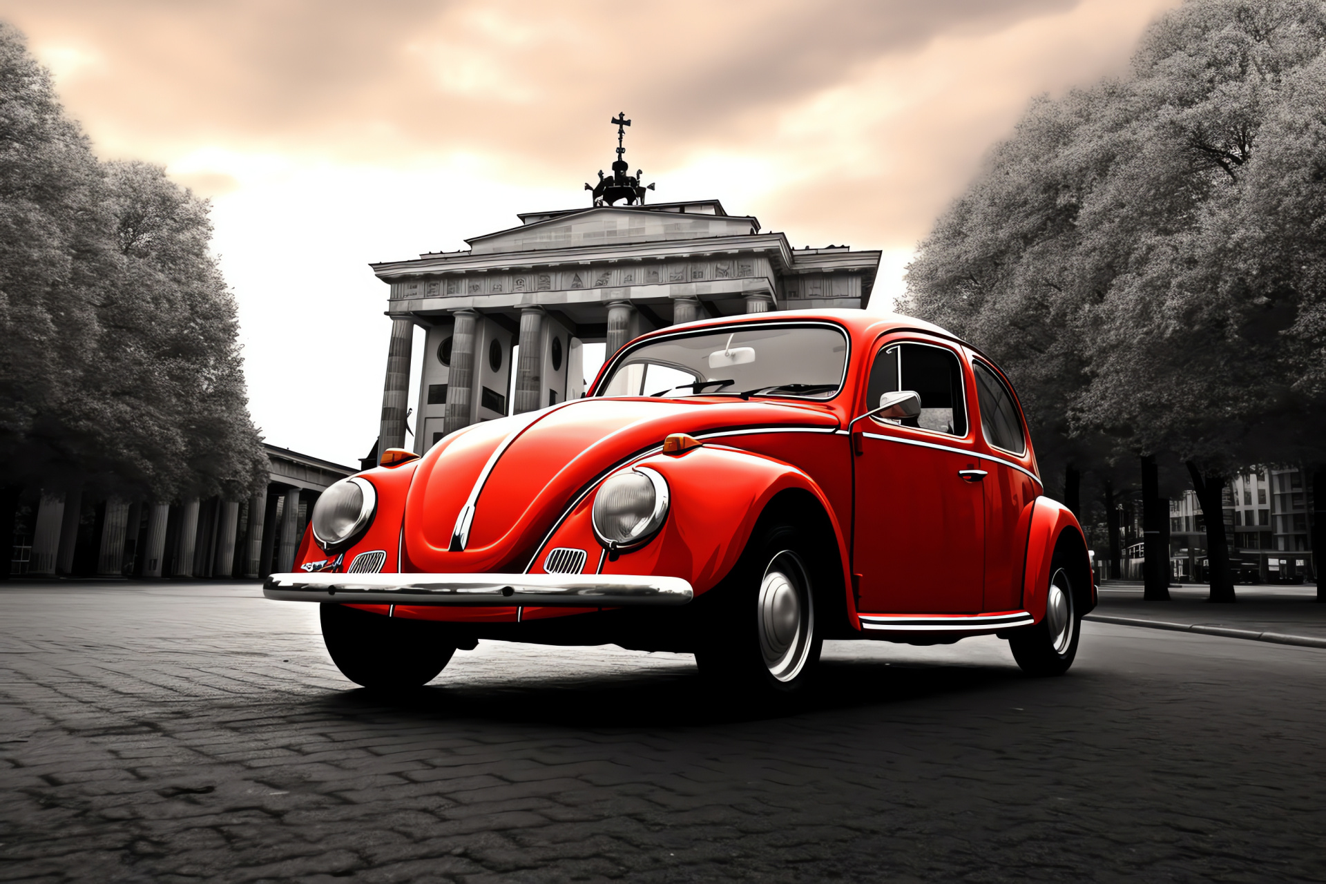 Volkswagen Beetle, Iconic German car, Berlin landmark, Classic bug design, Cultural automotive symbol, HD Desktop Wallpaper