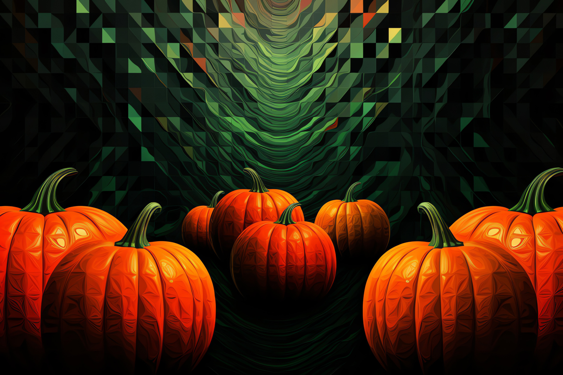 Autumn pumpkin, gastronomic event, artistic shapes design, monochrome backdrop, crimson accent, HD Desktop Image