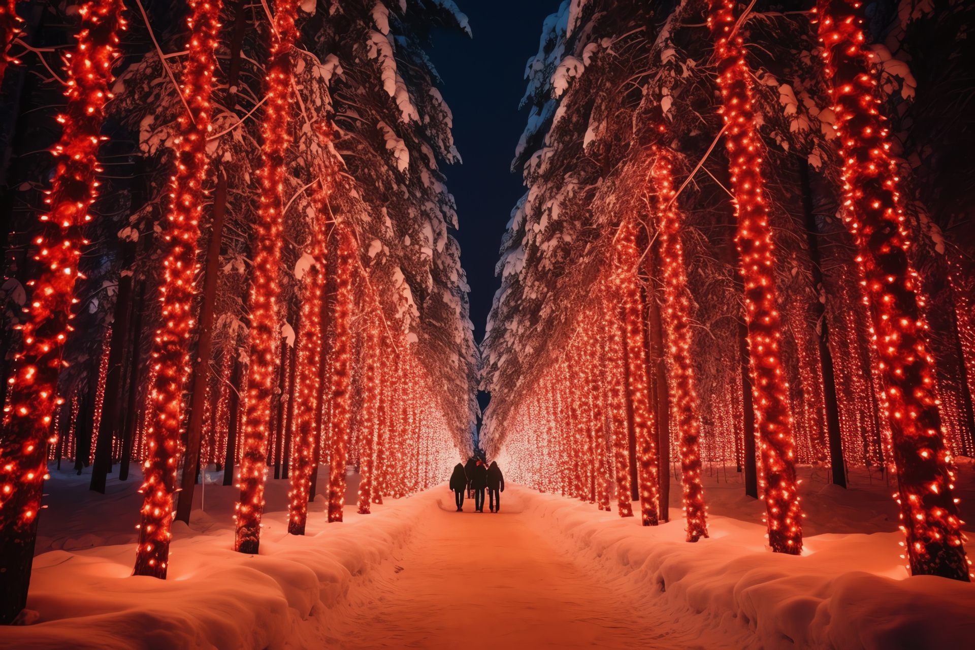 Arctic Christmas wonderland, Rovaniemi charm, Enchanted forest, Pine freshness, Lappish magic, HD Desktop Wallpaper