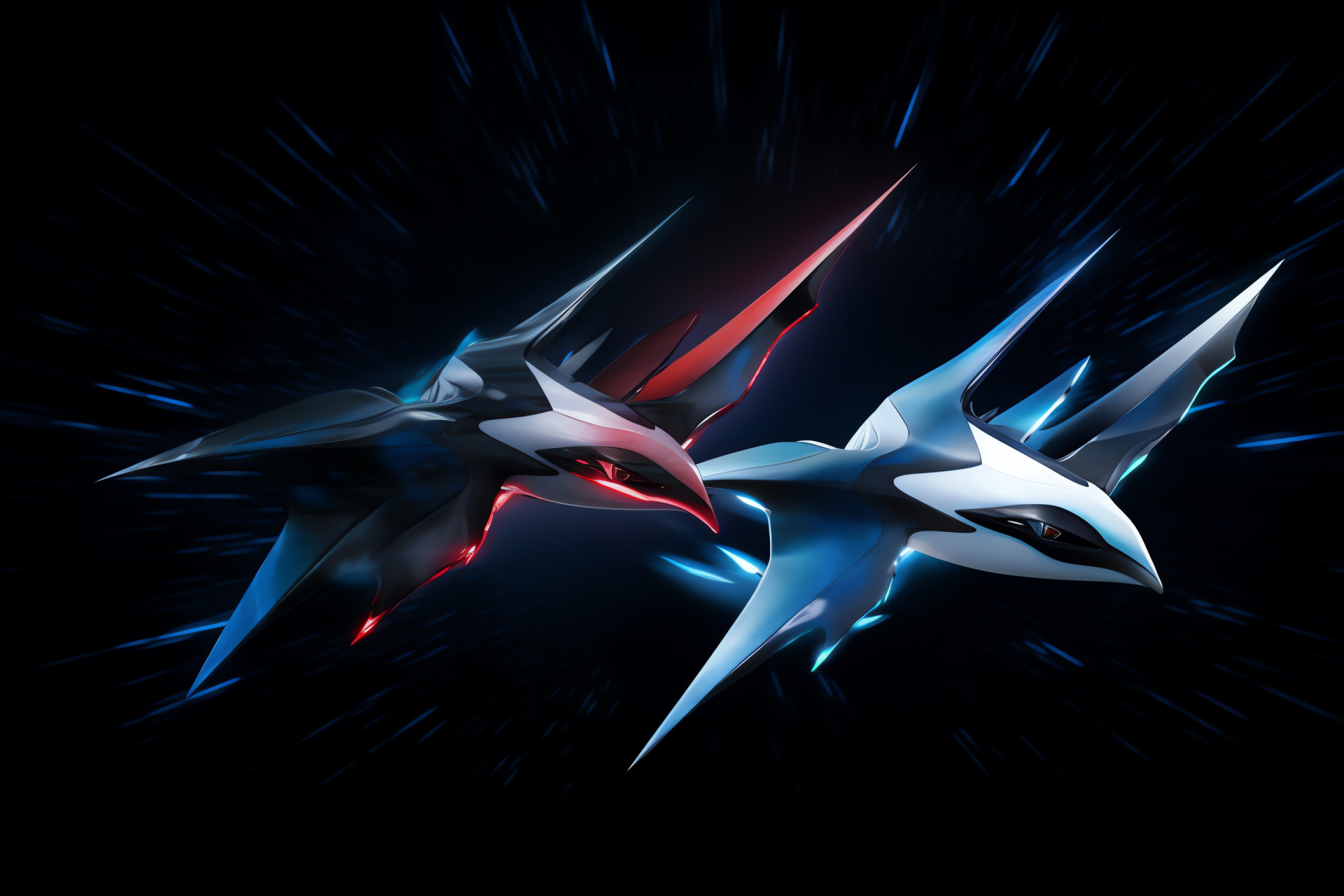 Latios majestic, Dragon/Psychic type, Night sky backdrop, Legendary Eon Pokmon, Serene environment, HD Desktop Wallpaper