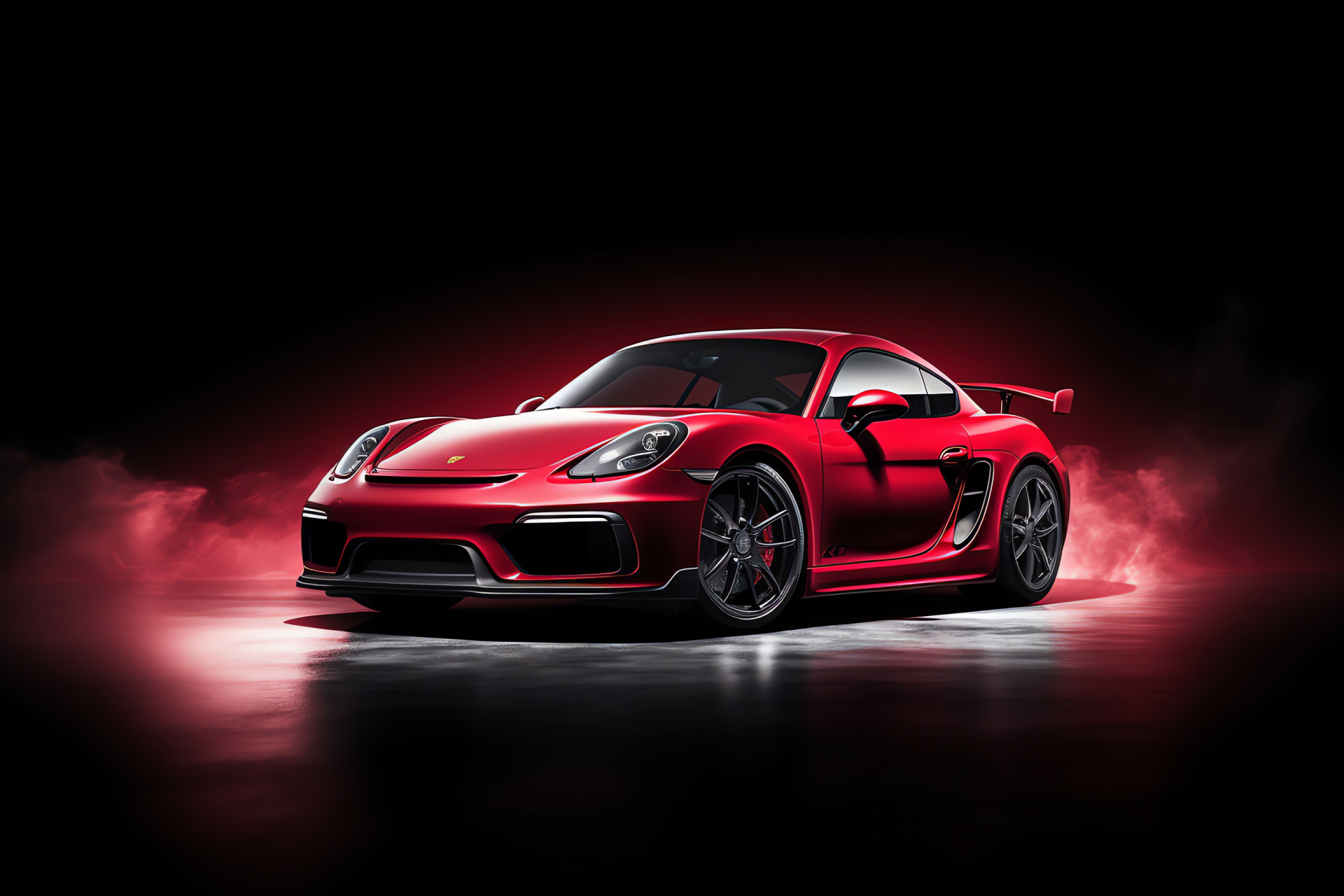 Porsche Cayman GT4, Sports car, Red paint finish, Race track ready, German engineering, HD Desktop Image