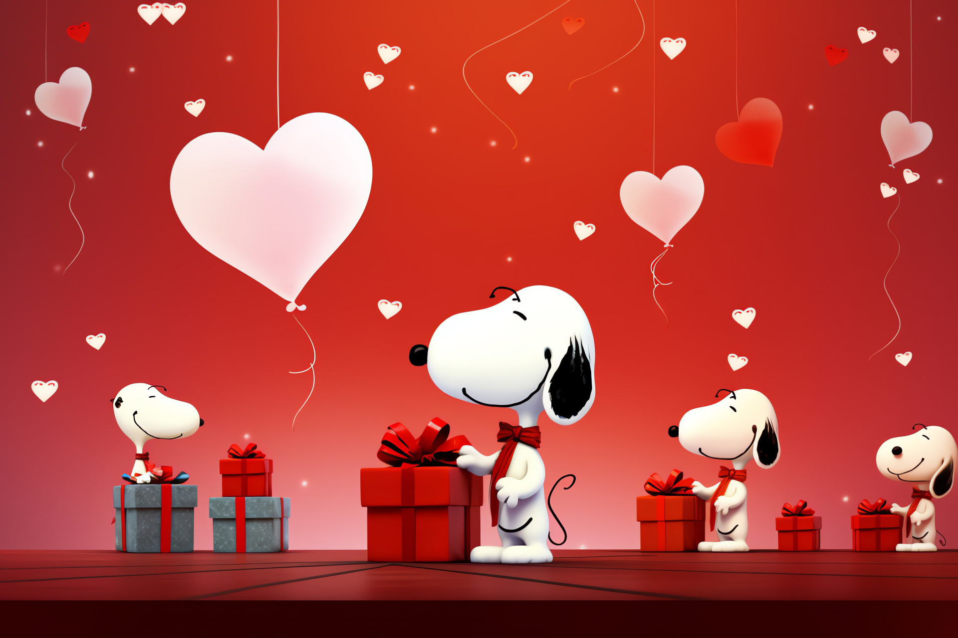 Snoopy in love, Valentine vector artwork, Simplistic character design, Celebratory Snoopy, Beagle joy, HD Desktop Image