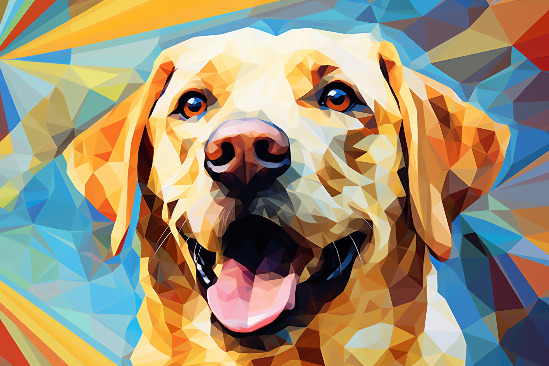 Curious Yellow Lab, Canine close-up, Botanical setting, Floral companionship, Different yellows, HD Desktop Wallpaper